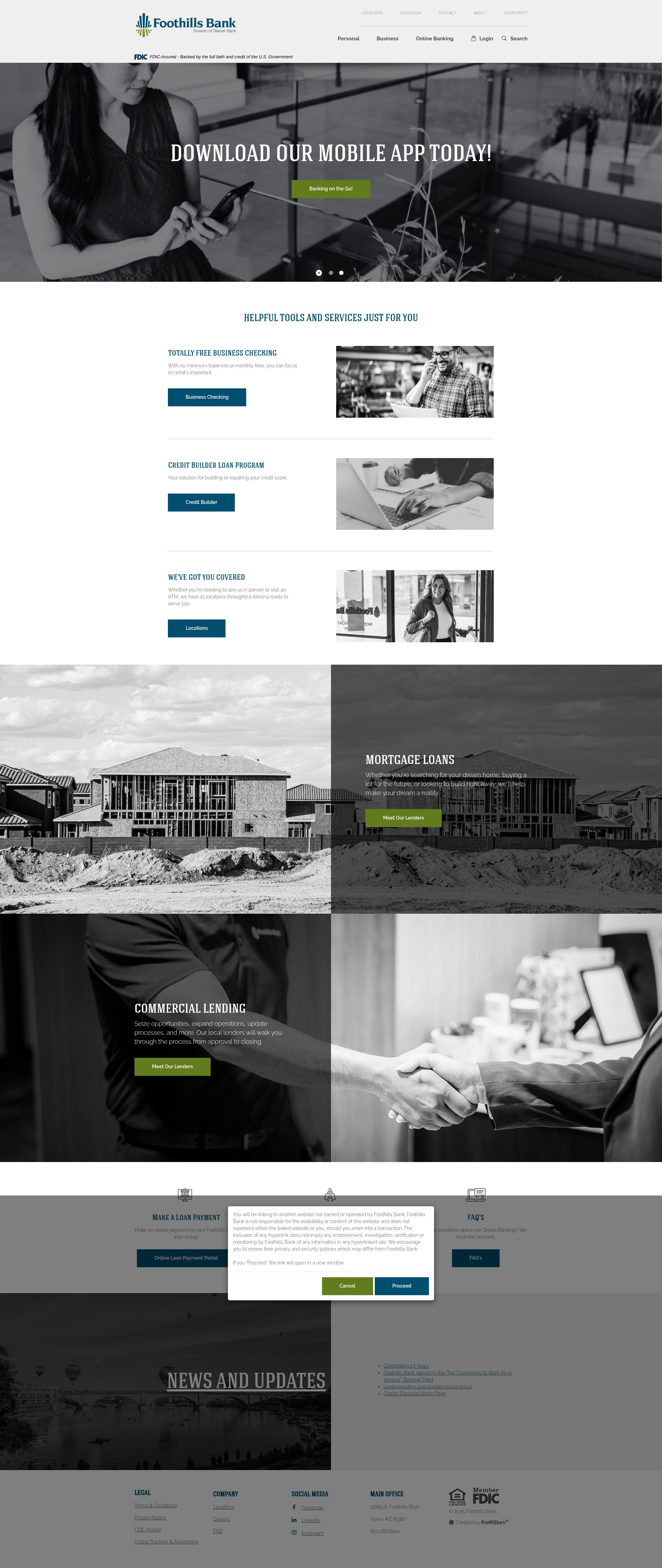 Screenshot of foothillsbank.com