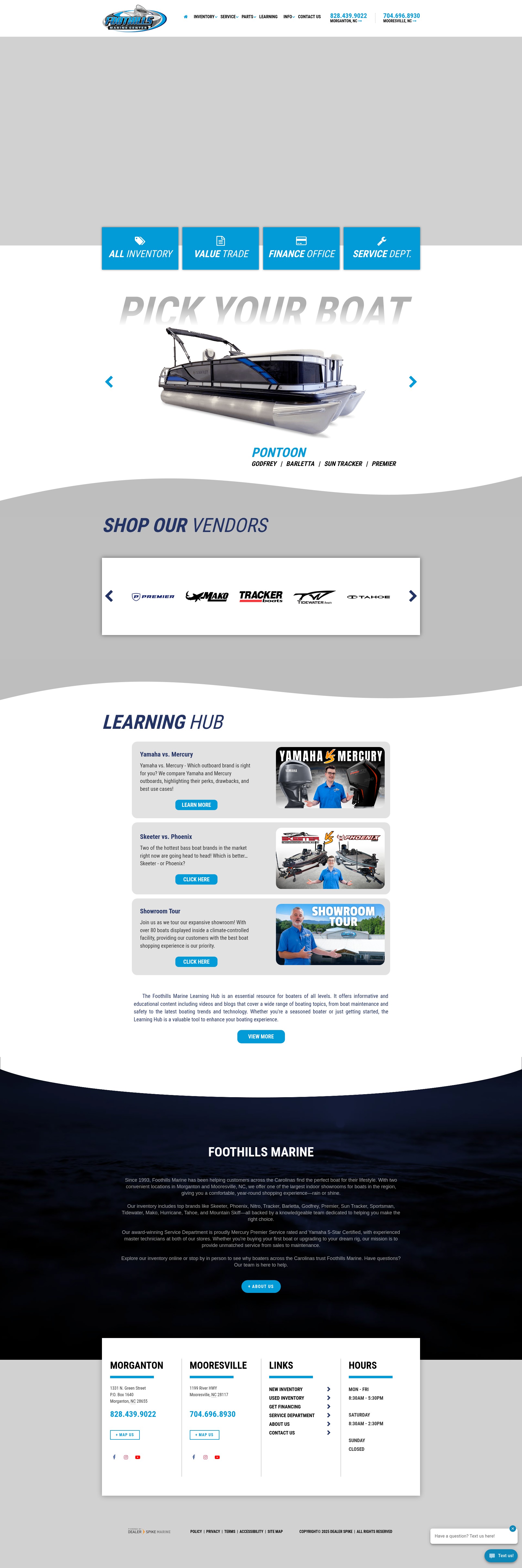 Screenshot of foothillsmarine.com