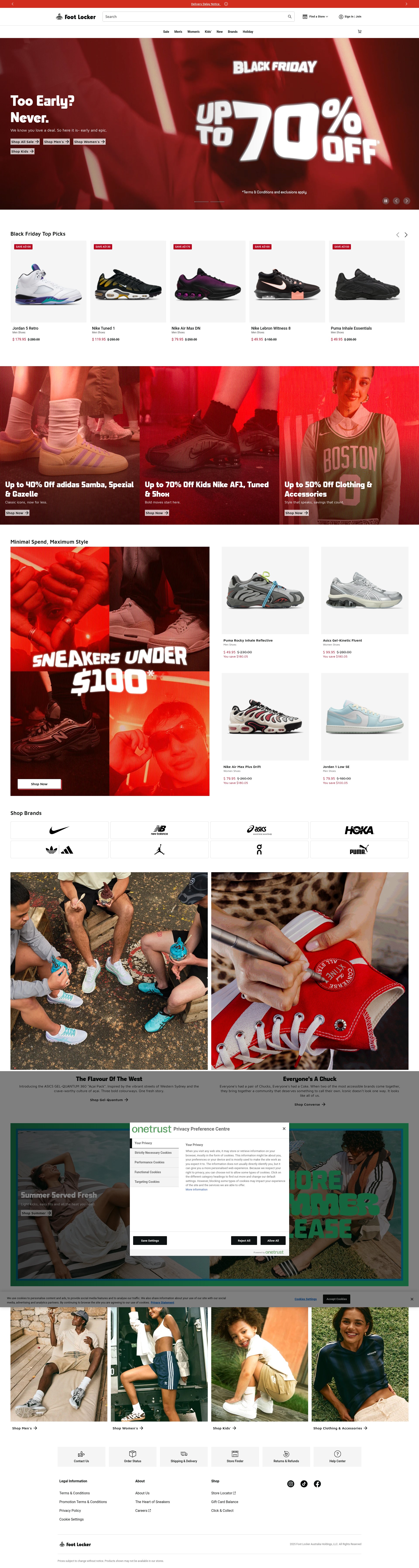 Screenshot of footlocker.com.au