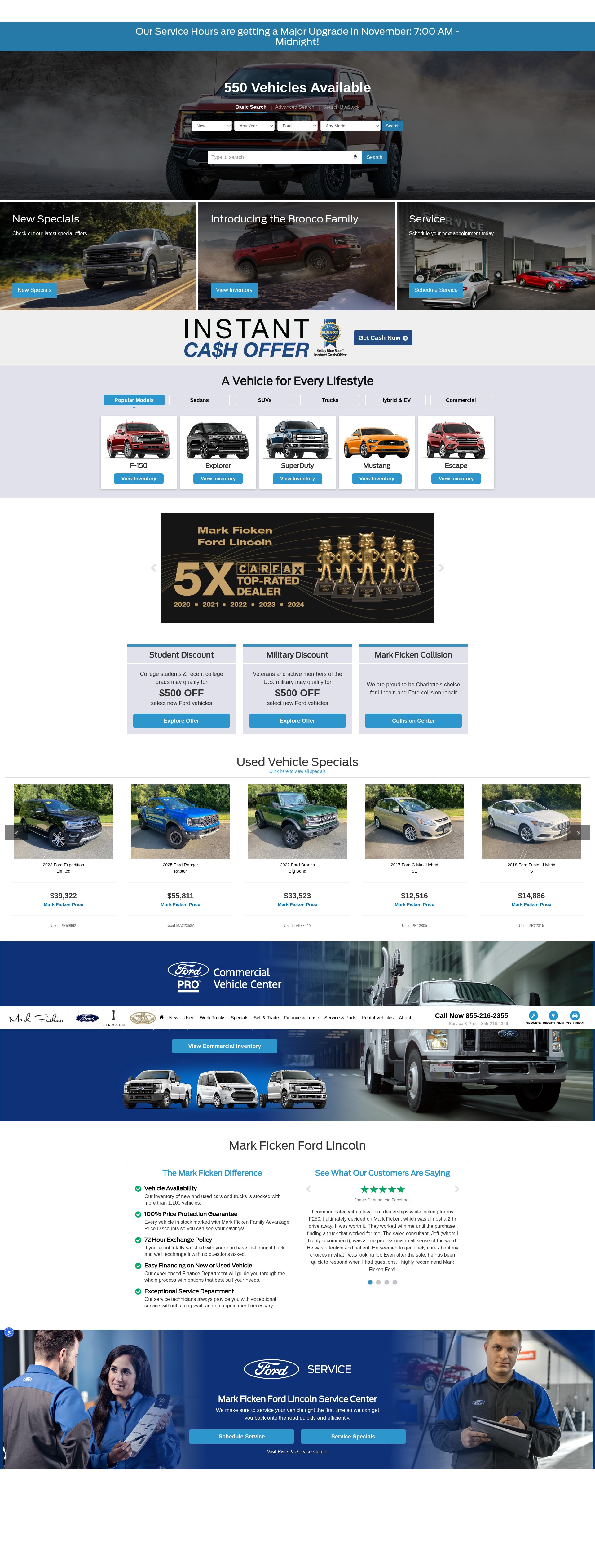 Screenshot of fordlincolncharlotte.com