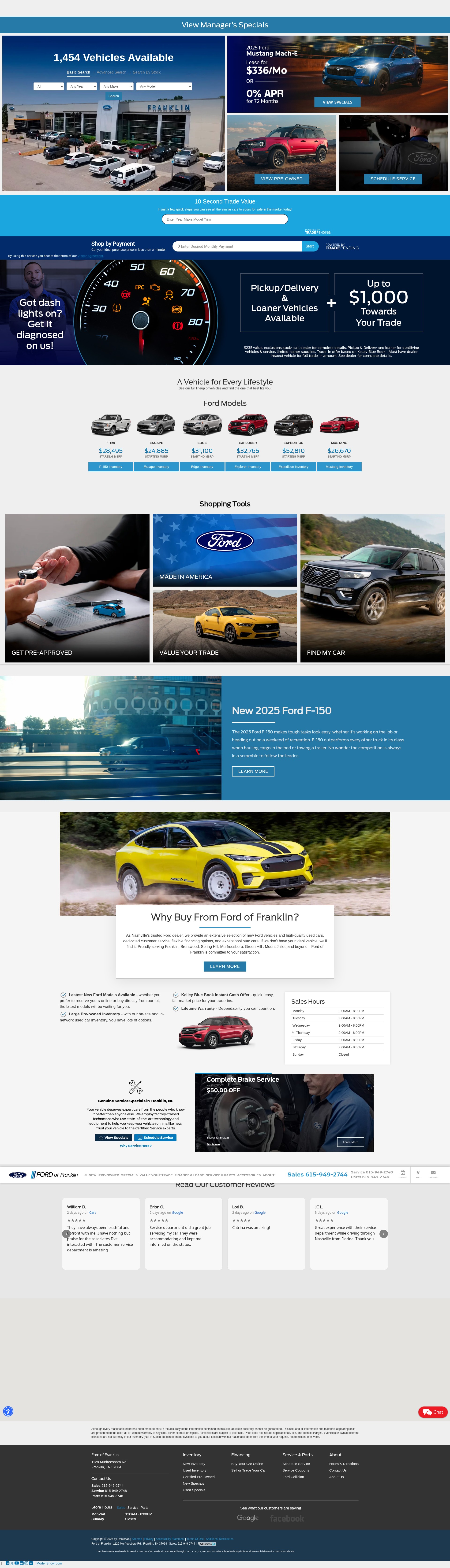 Screenshot of fordlincolnoffranklin.com