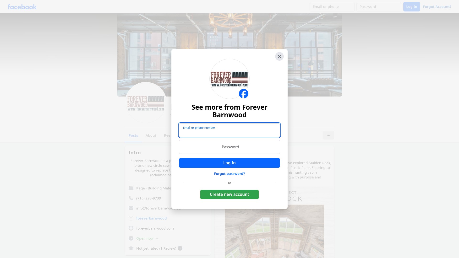 Screenshot of foreverbarnwood.com
