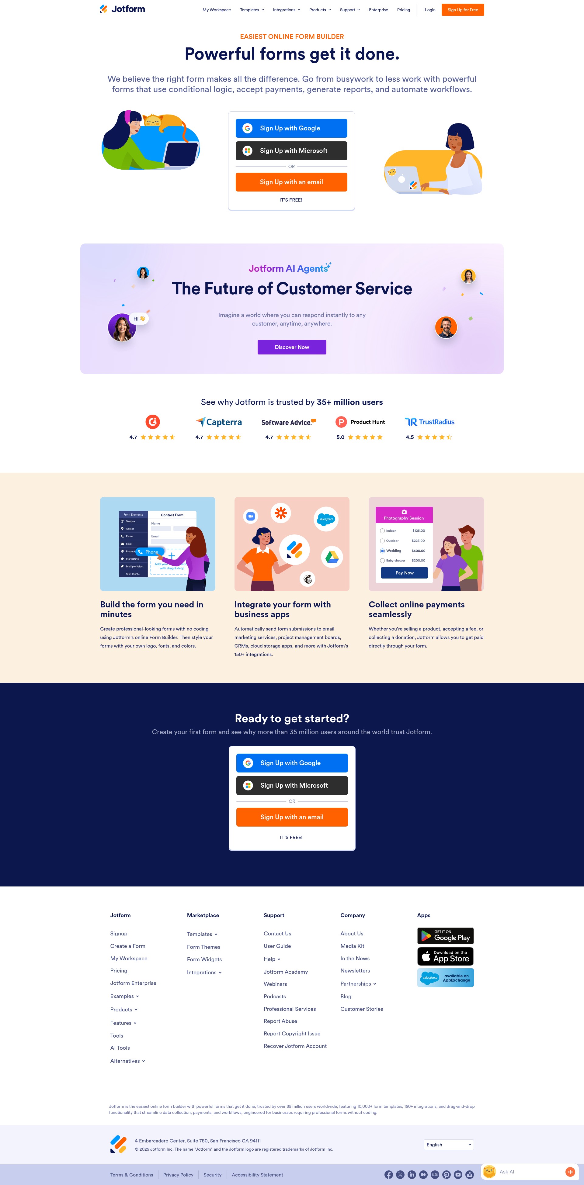Screenshot of form.jotform.com