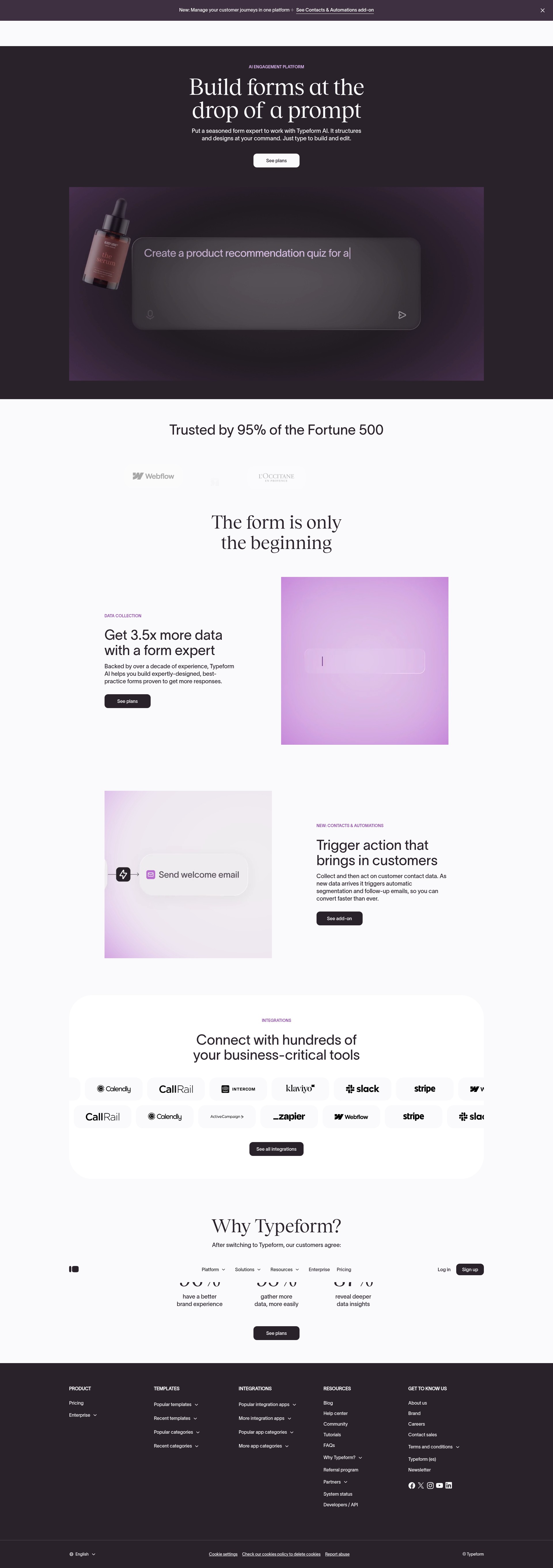 Screenshot of form.typeform.com
