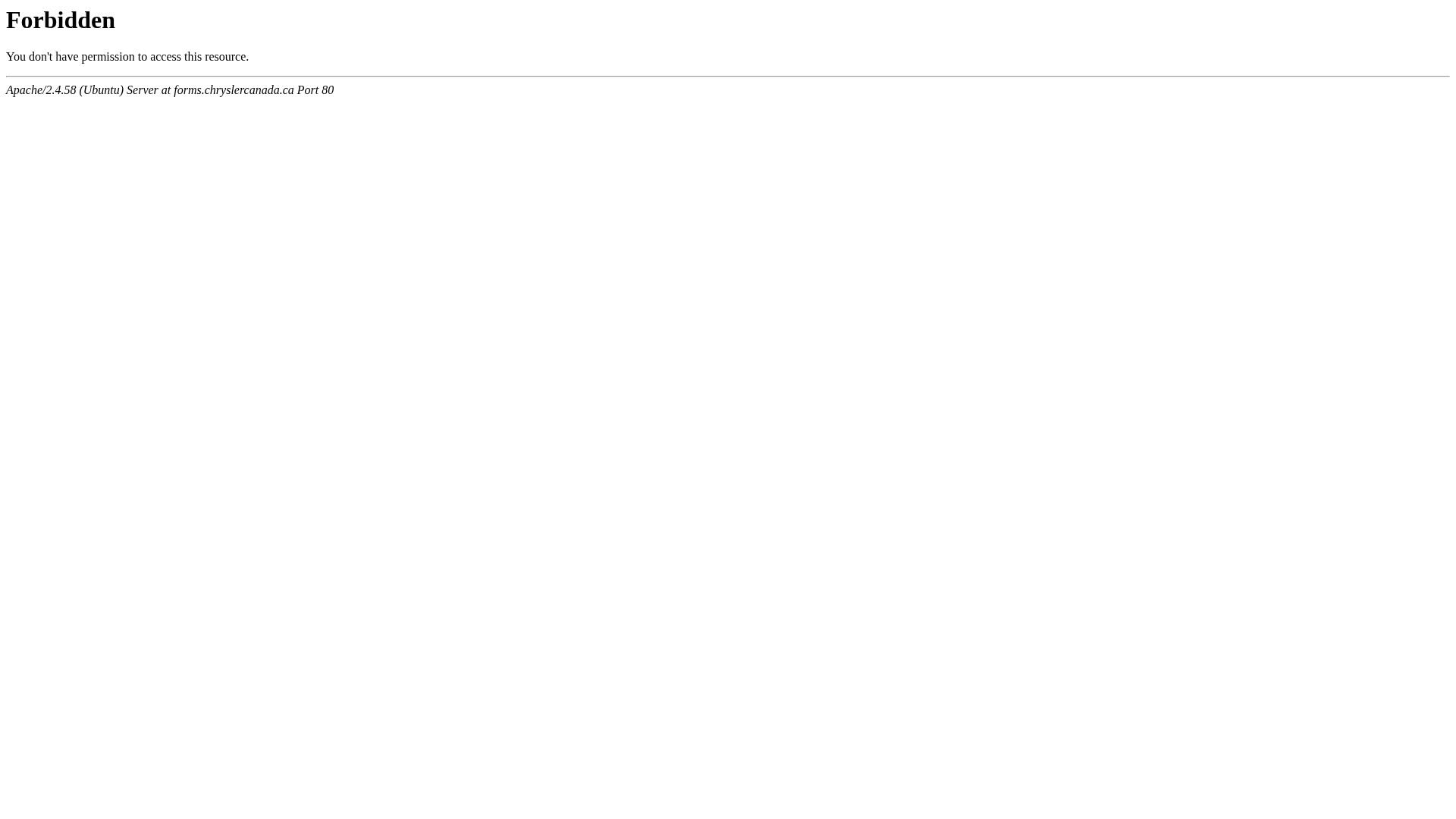 Screenshot of forms.chryslercanada.ca