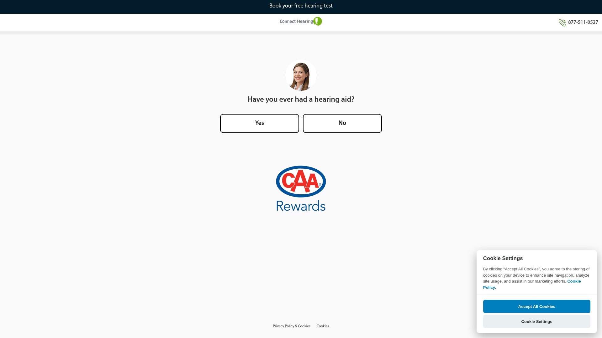 Screenshot of forms.connecthearing.ca