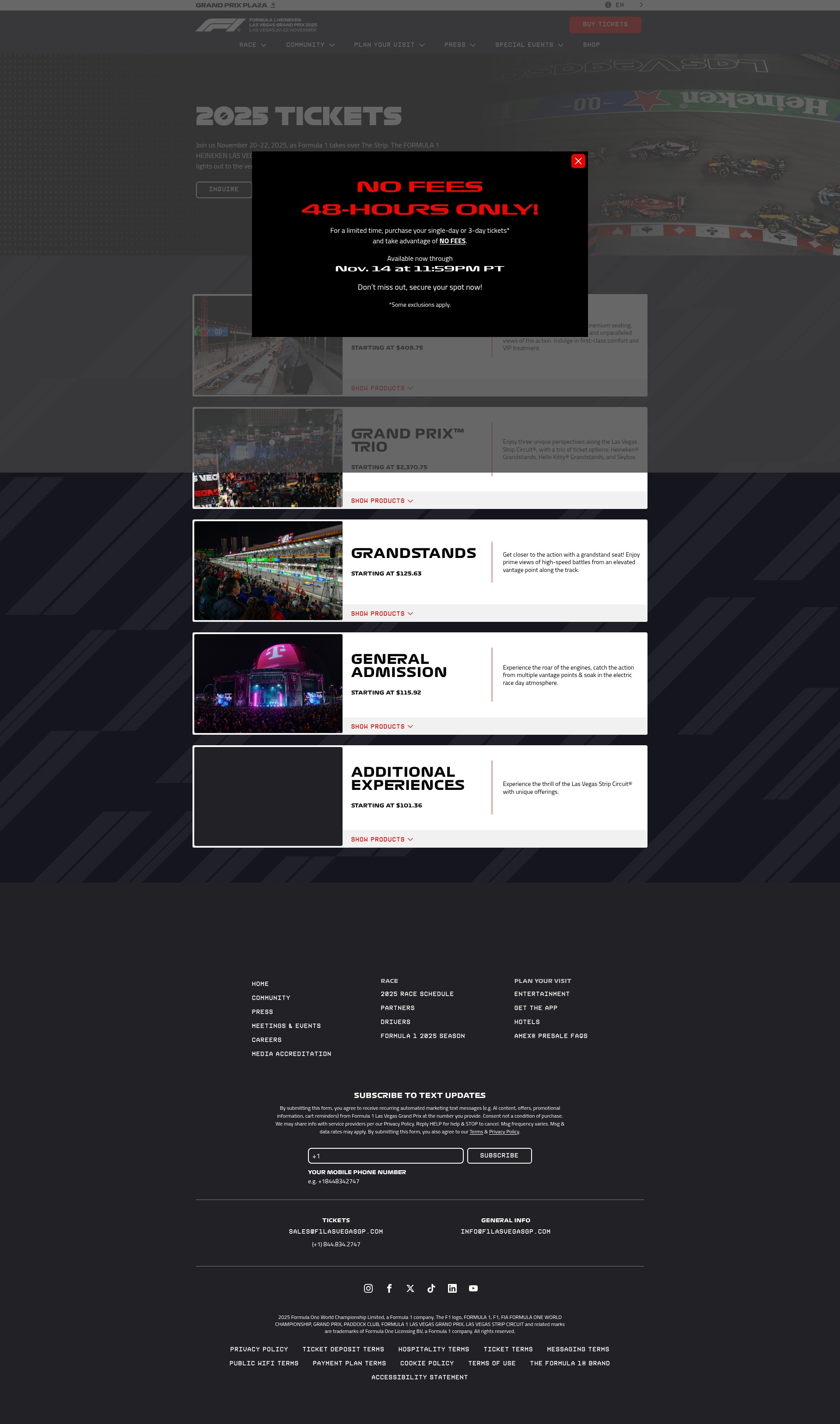Screenshot of formula1.com