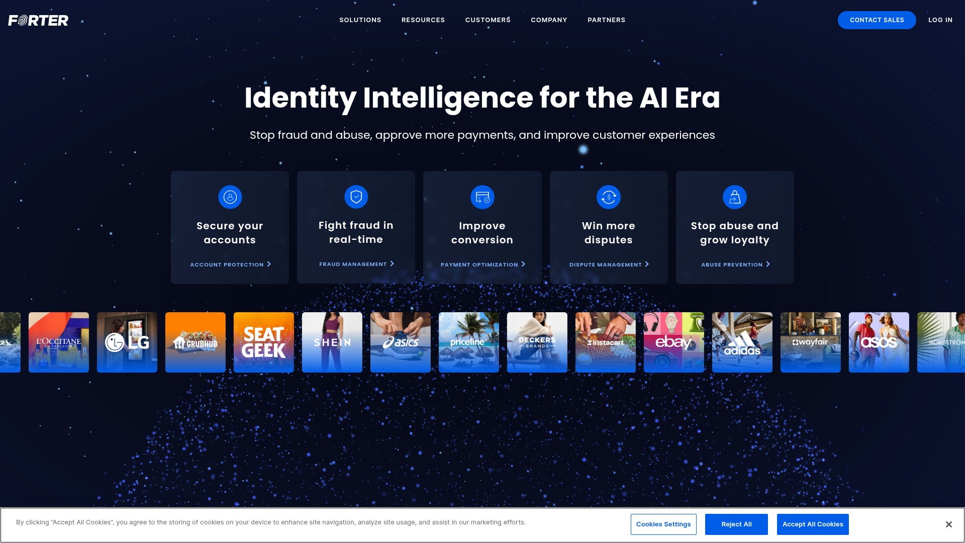 Screenshot of forter.com