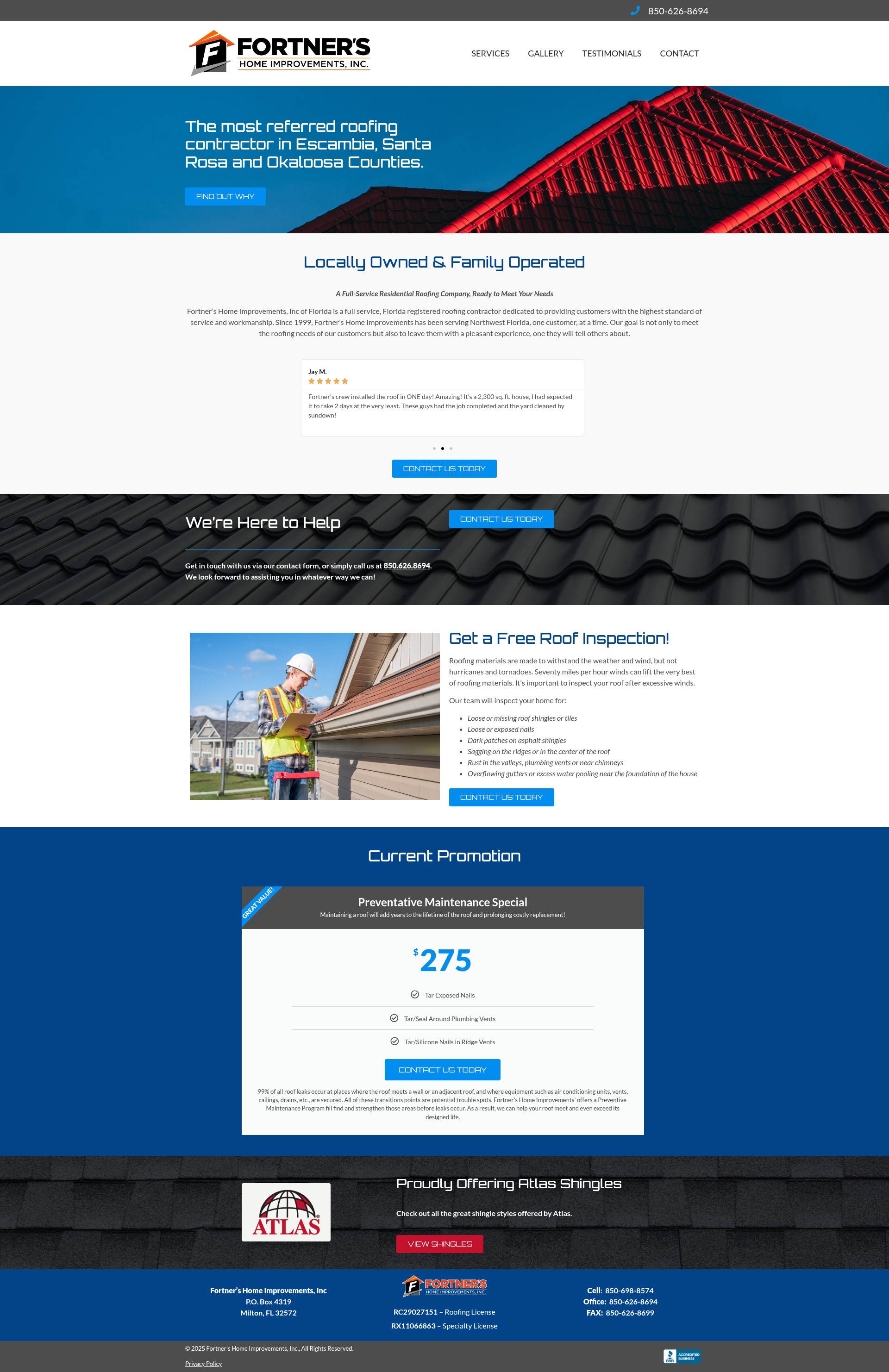 Screenshot of fortnershomeimprovements.com