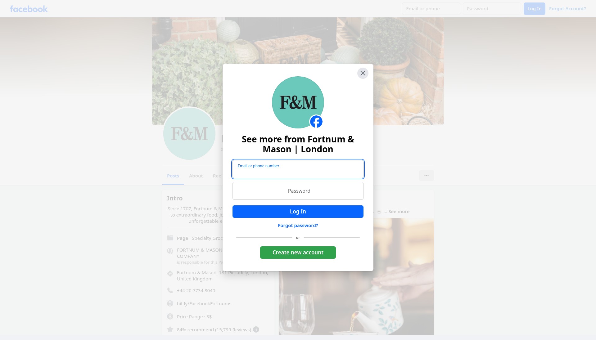 Screenshot of fortnumandmason.com
