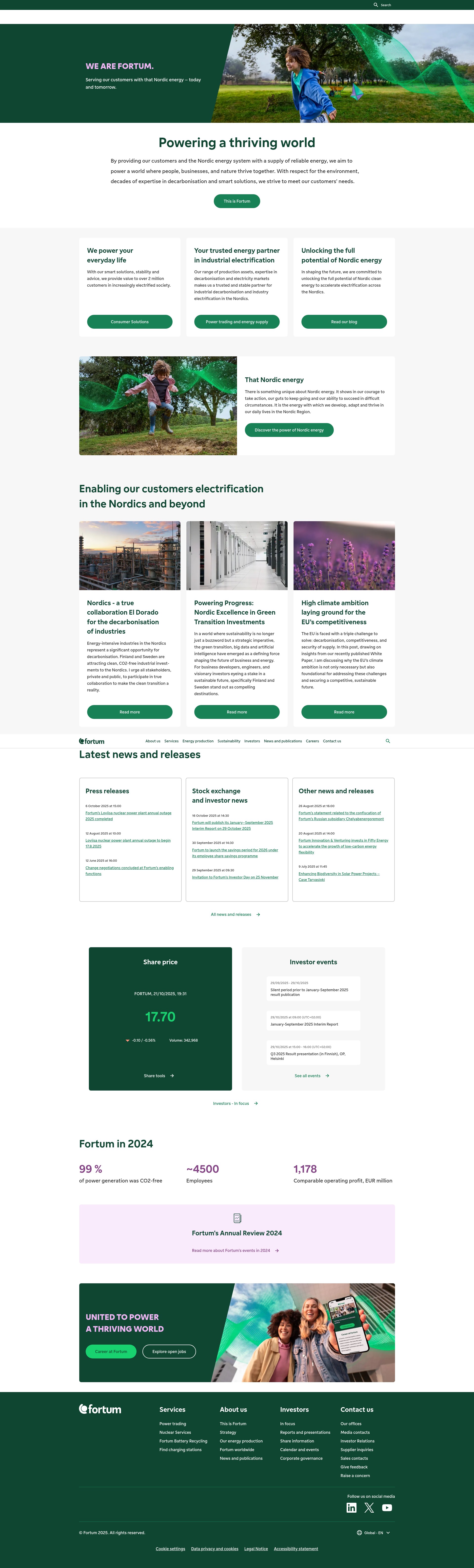 Screenshot of fortum.com