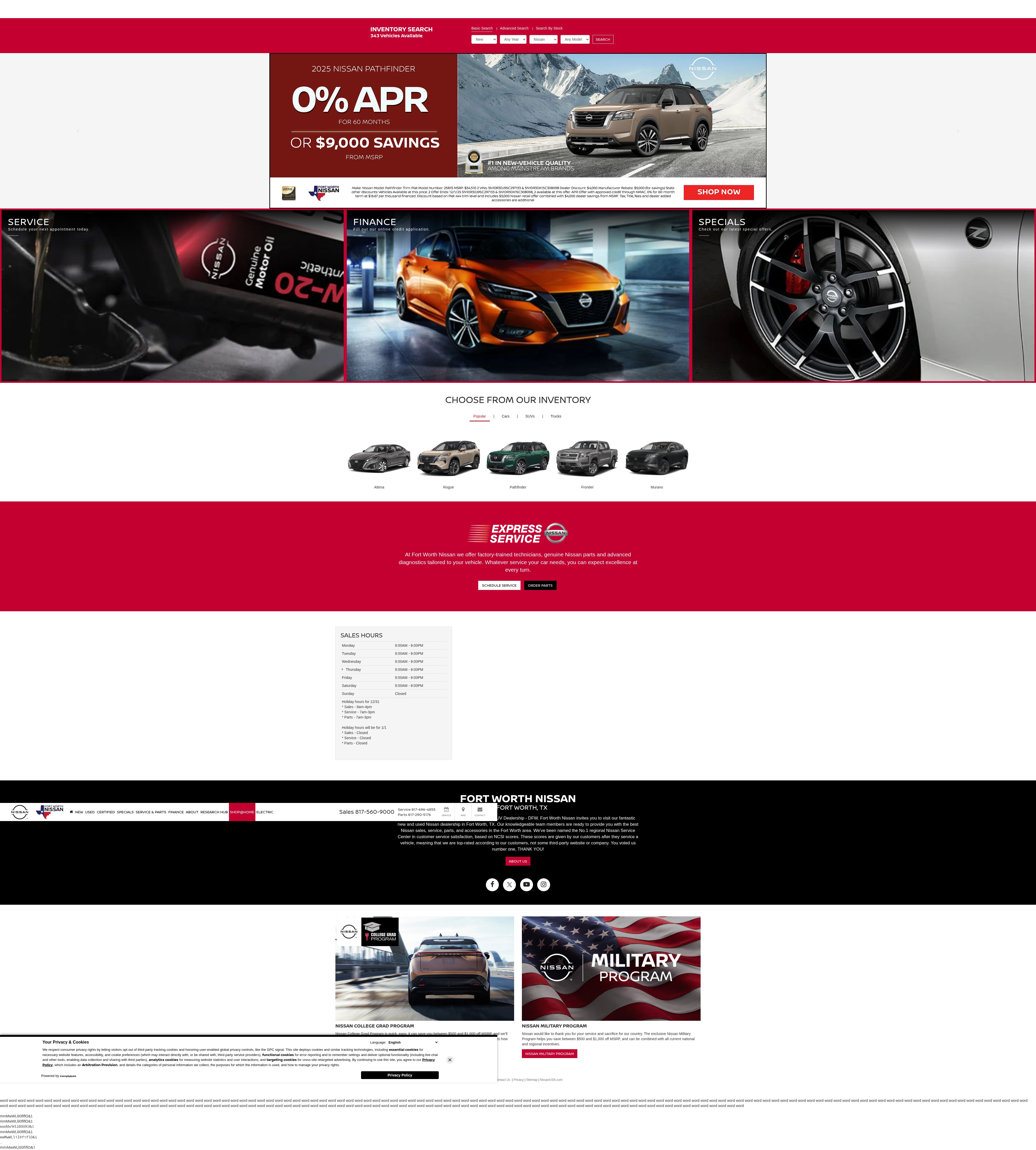 Screenshot of fortworthnissan.com