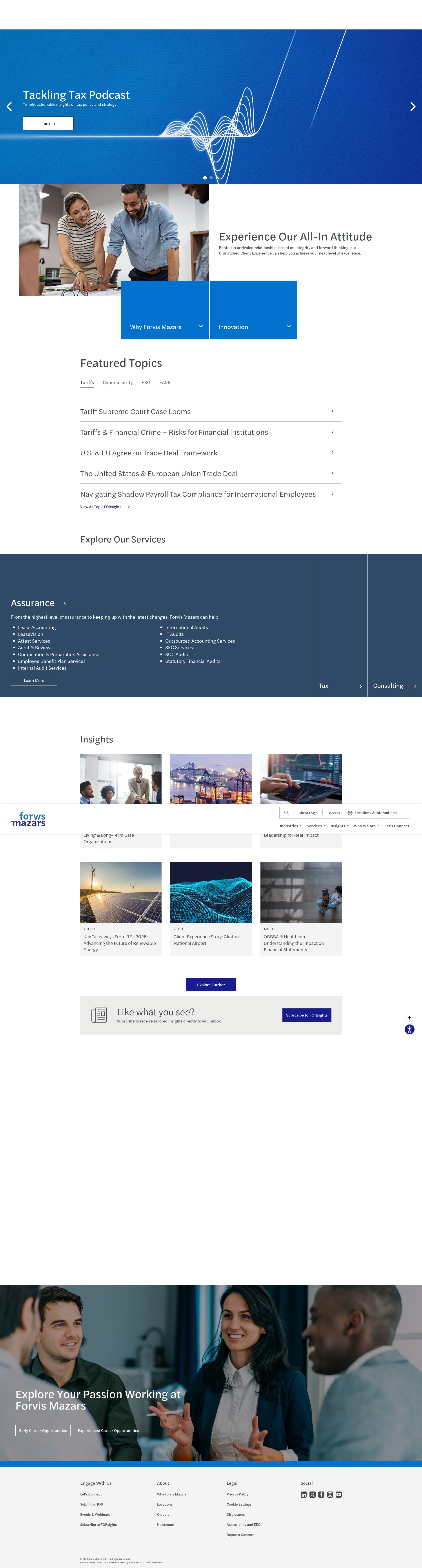 Screenshot of forvismazars.us