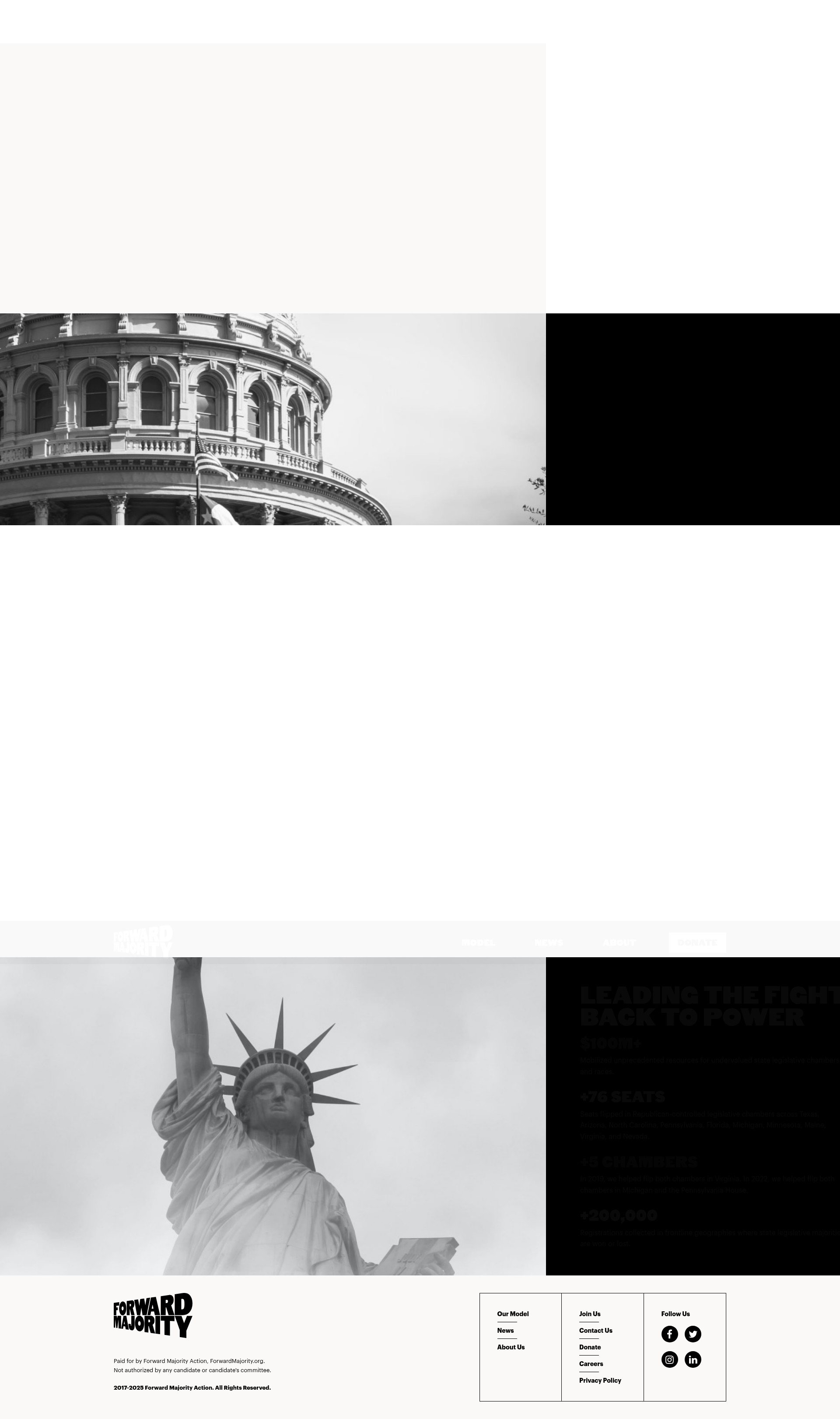 Screenshot of forwardmajority.org