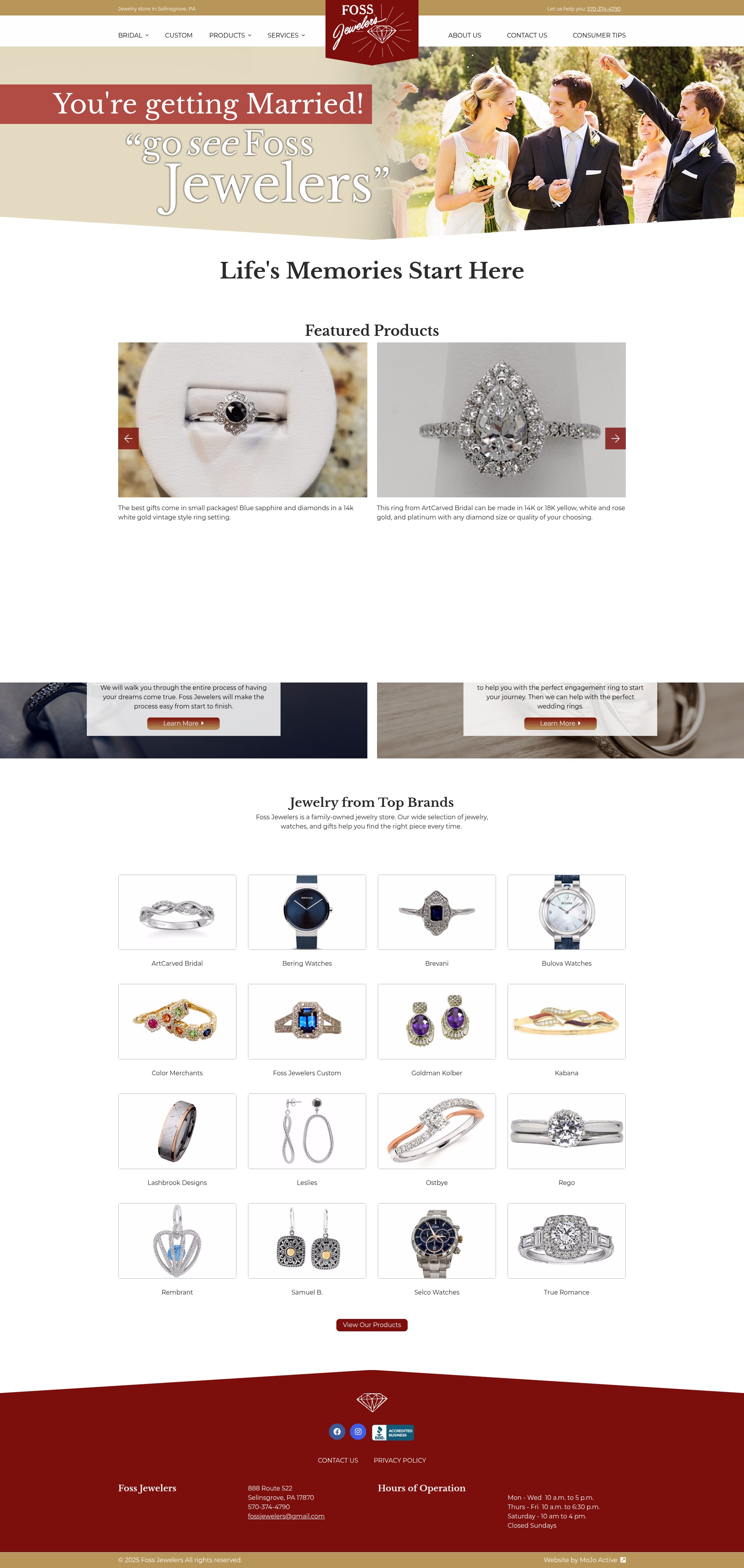 Screenshot of fossjewelers.com