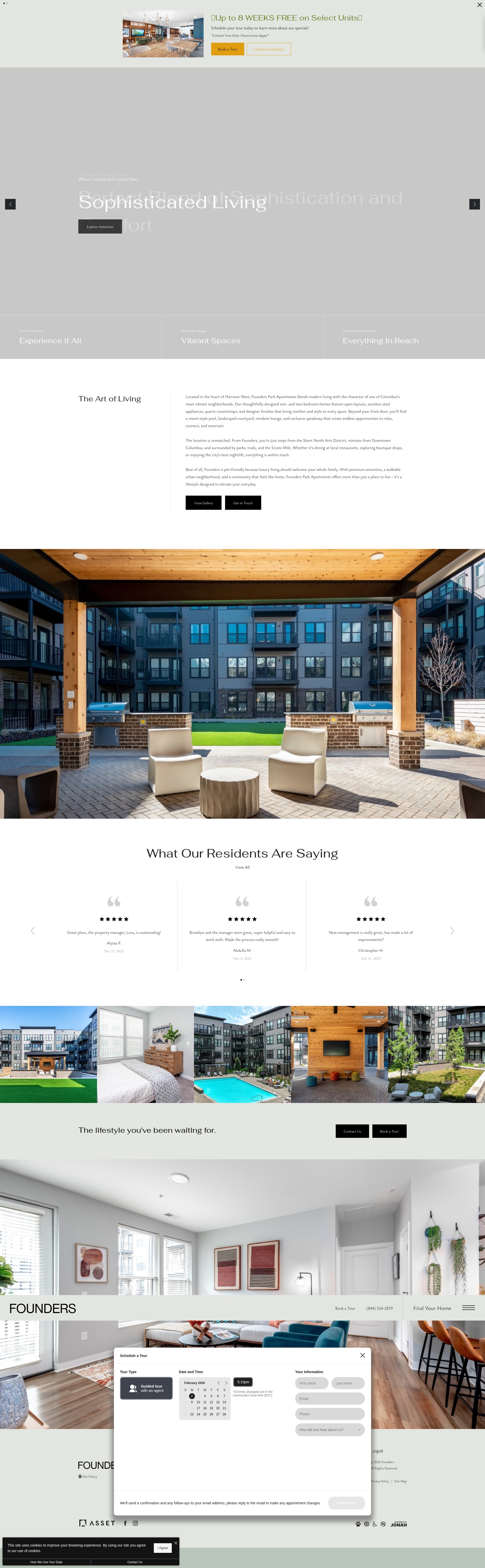 Screenshot of foundersapartments.com