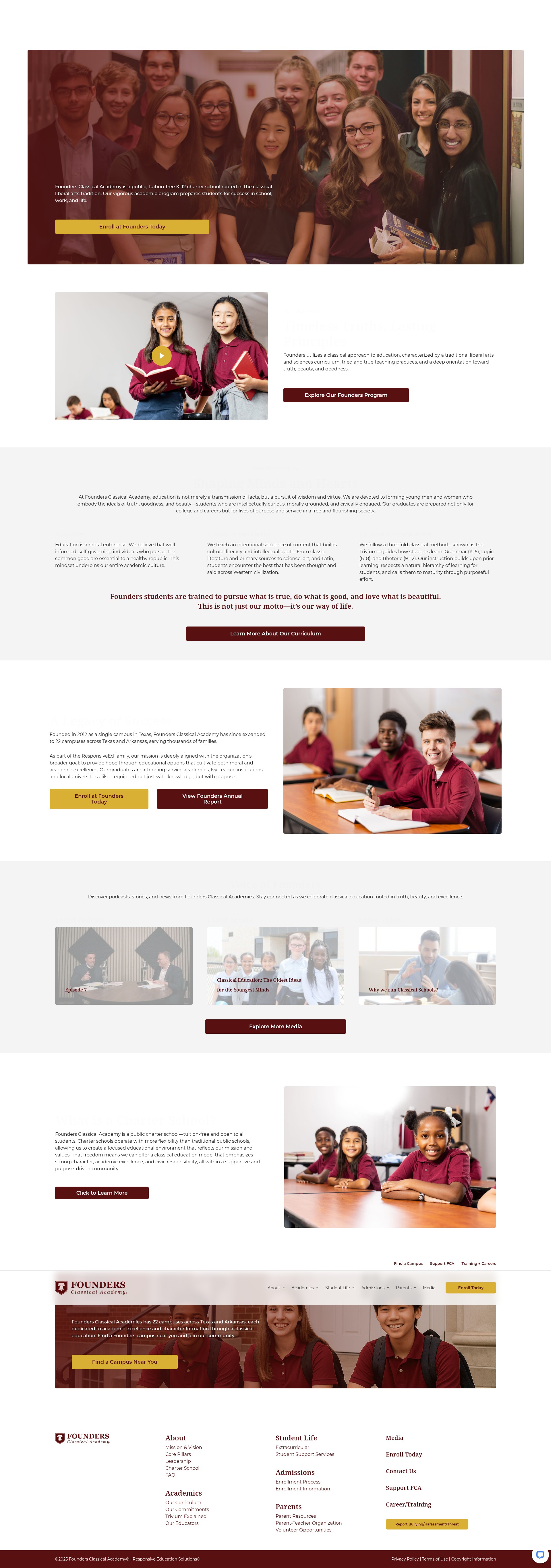 Screenshot of foundersclassical.com