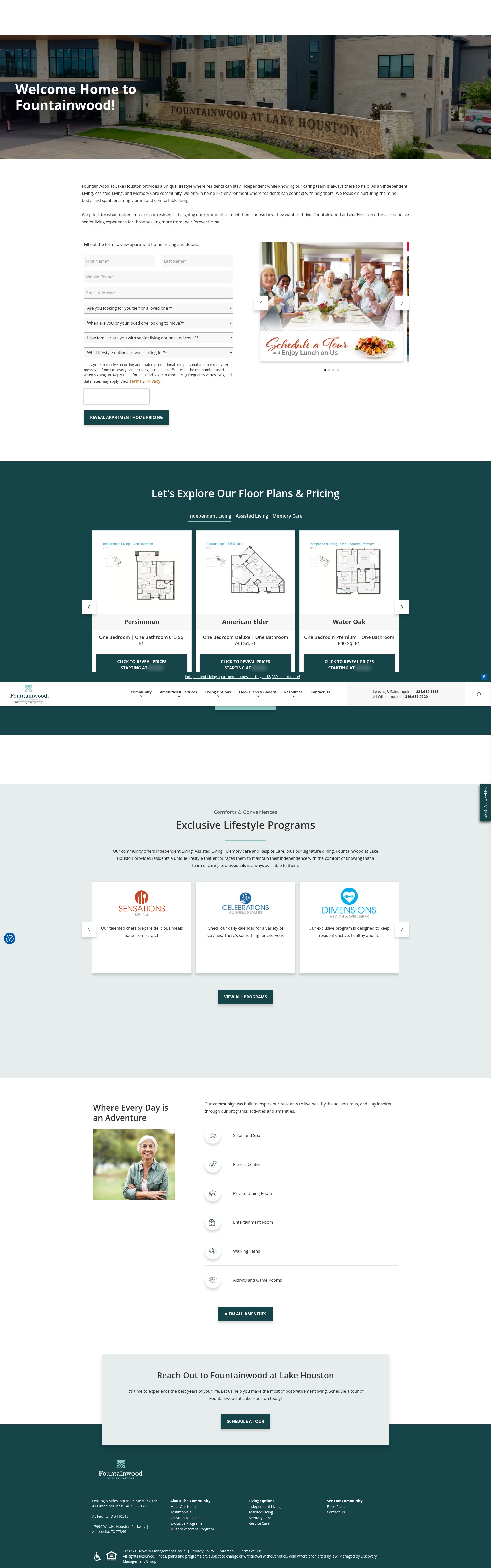 Screenshot of fountainwoodatlakehoustonseniorliving.com