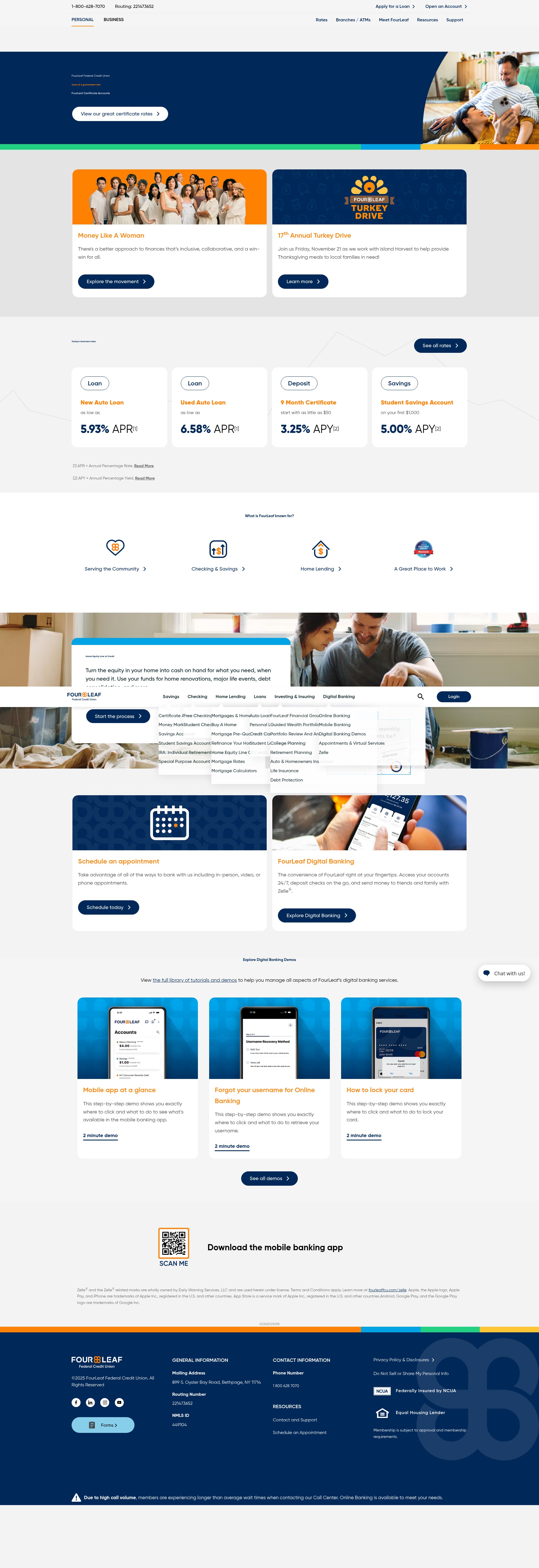 Screenshot of fourleaffcu.com