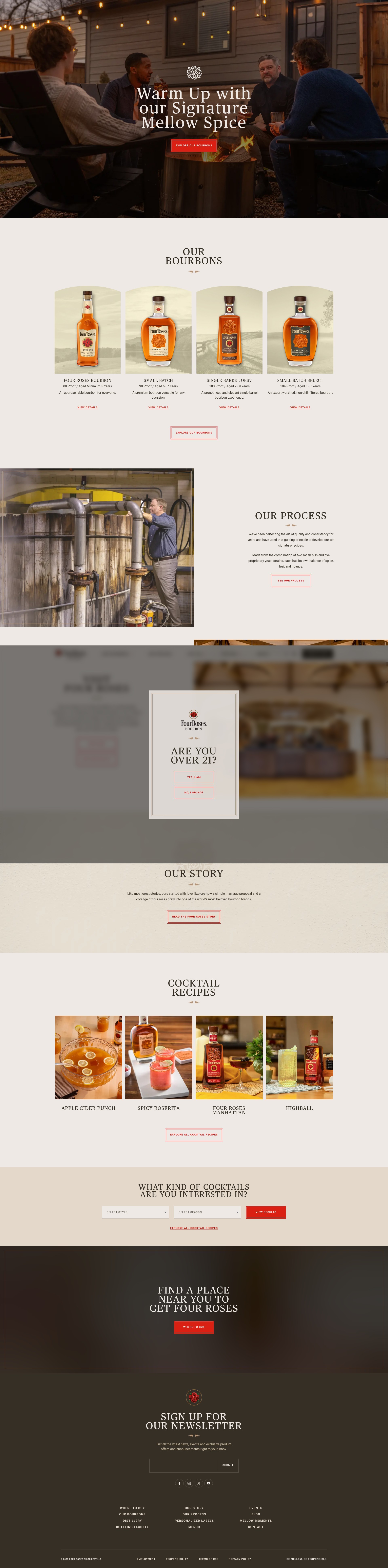 Screenshot of fourrosesbourbon.com
