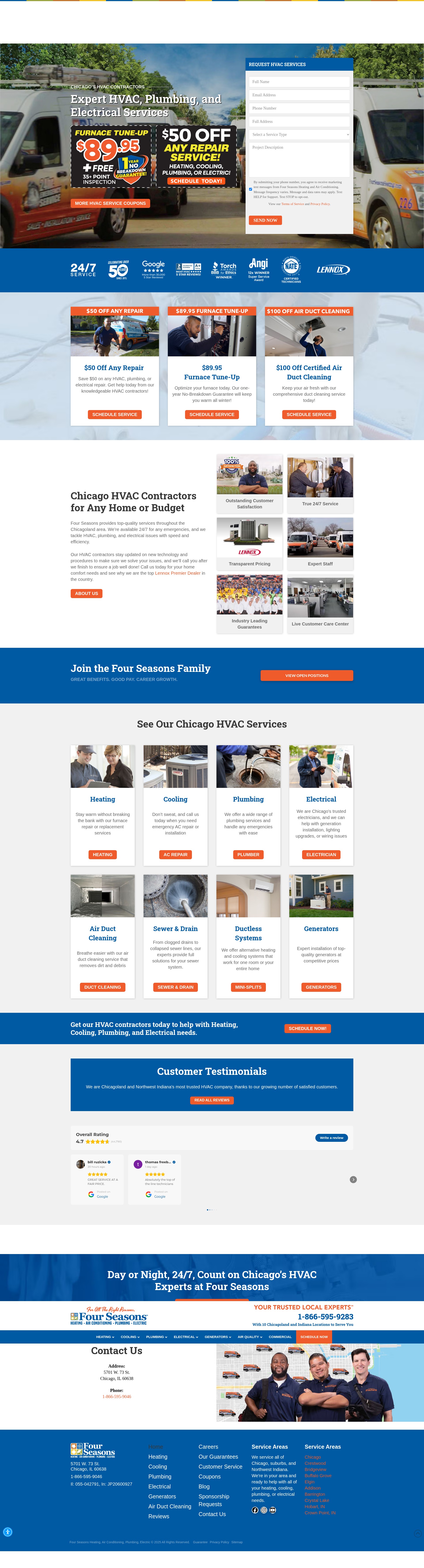 Screenshot of fourseasonsheatingcooling.com