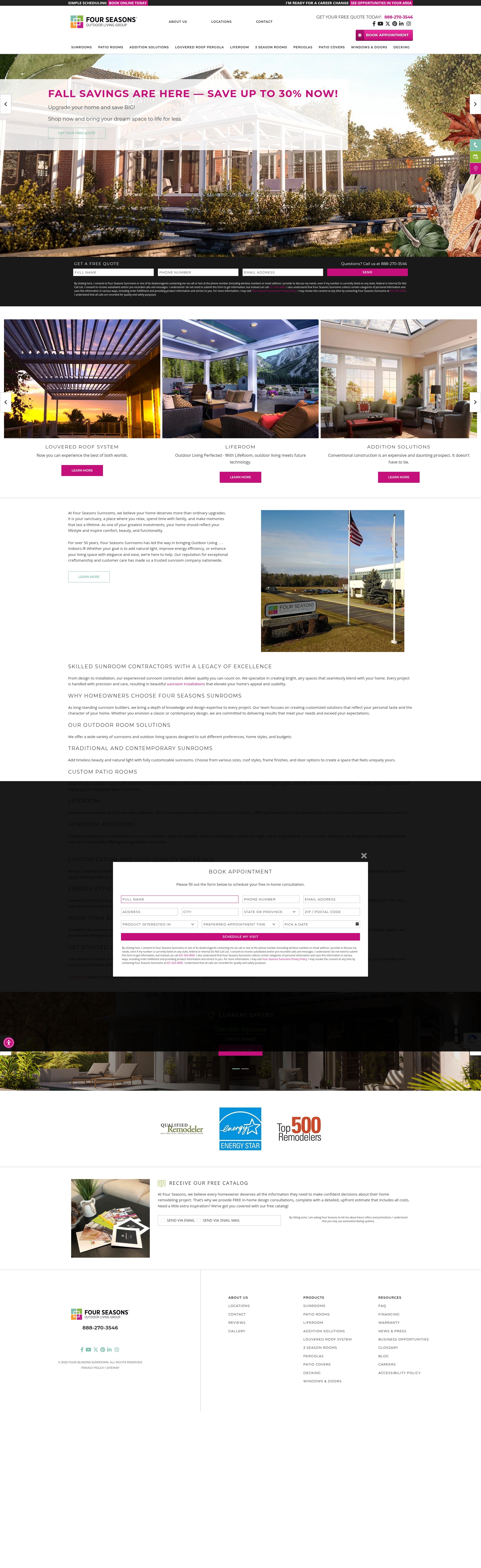 Screenshot of fourseasonssunrooms.com