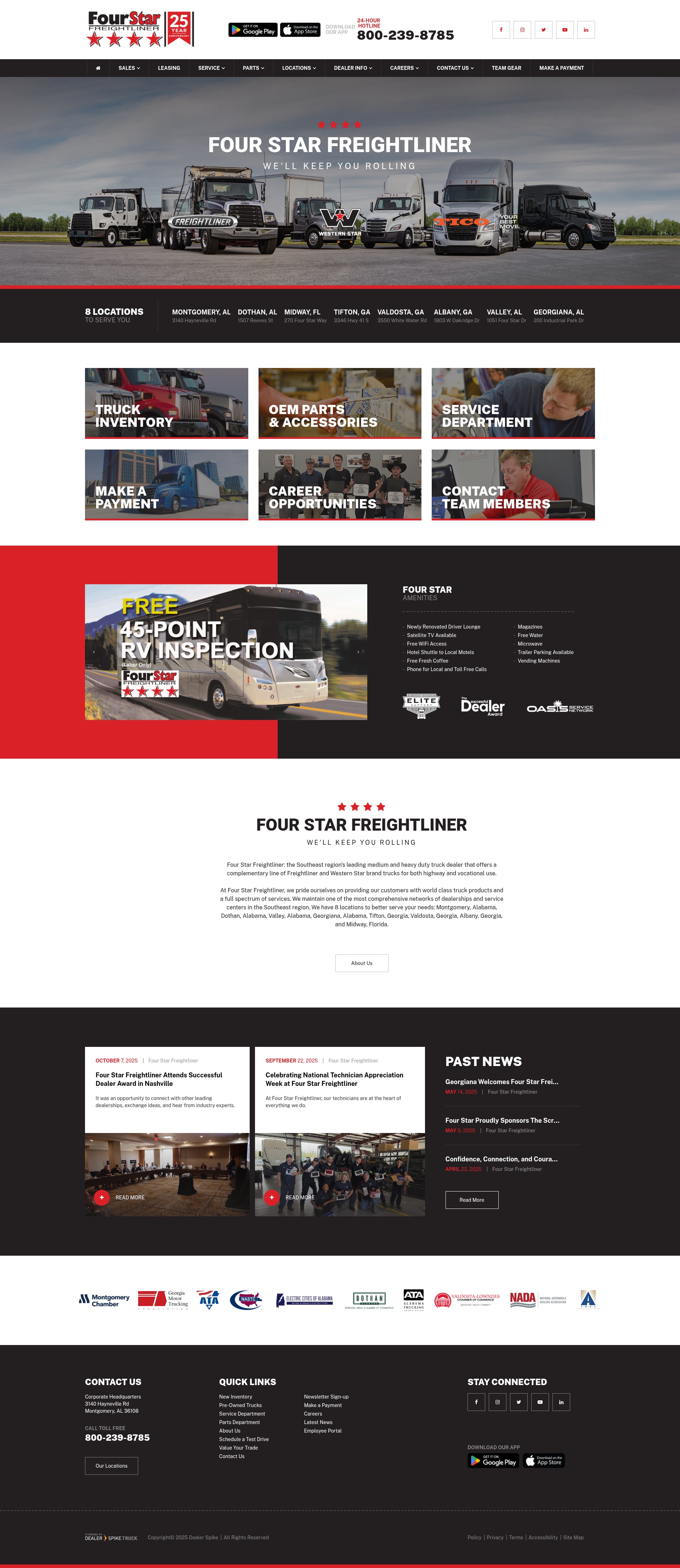 Screenshot of fourstarfreightliner.com
