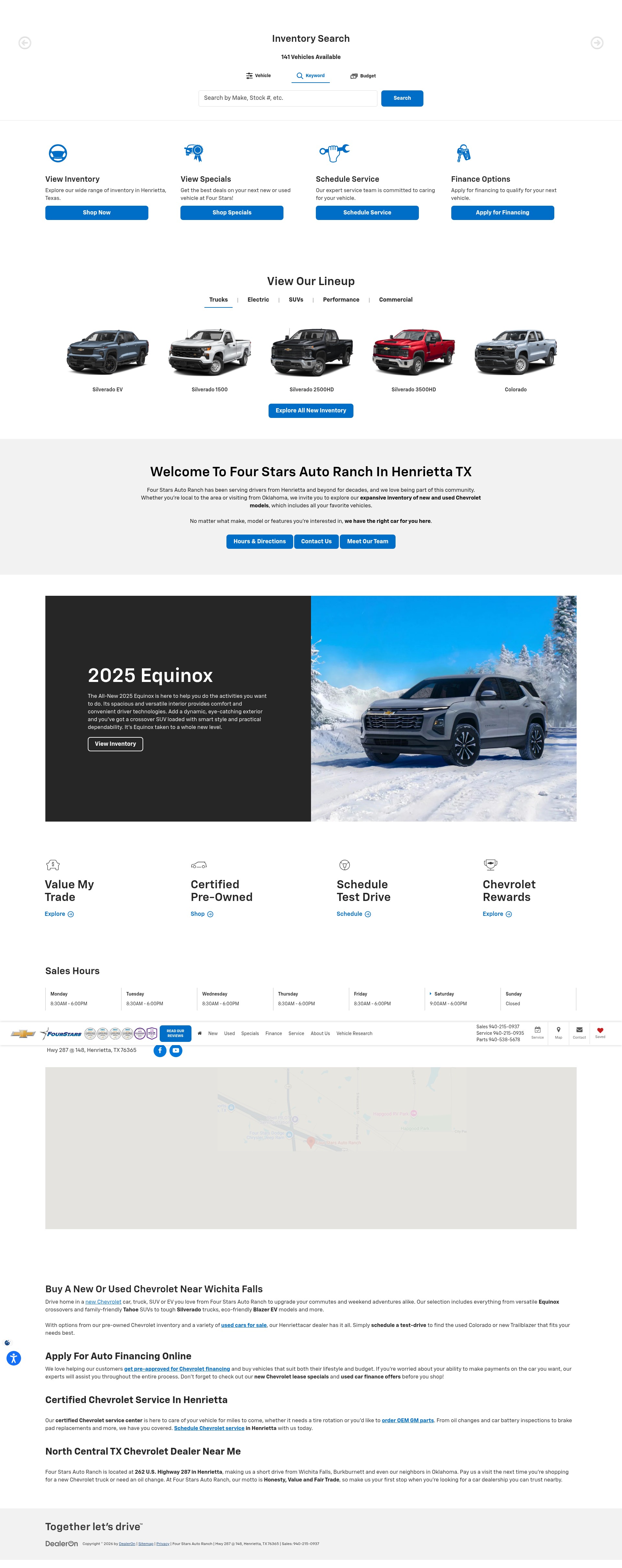 Screenshot of fourstarschevrolet.com