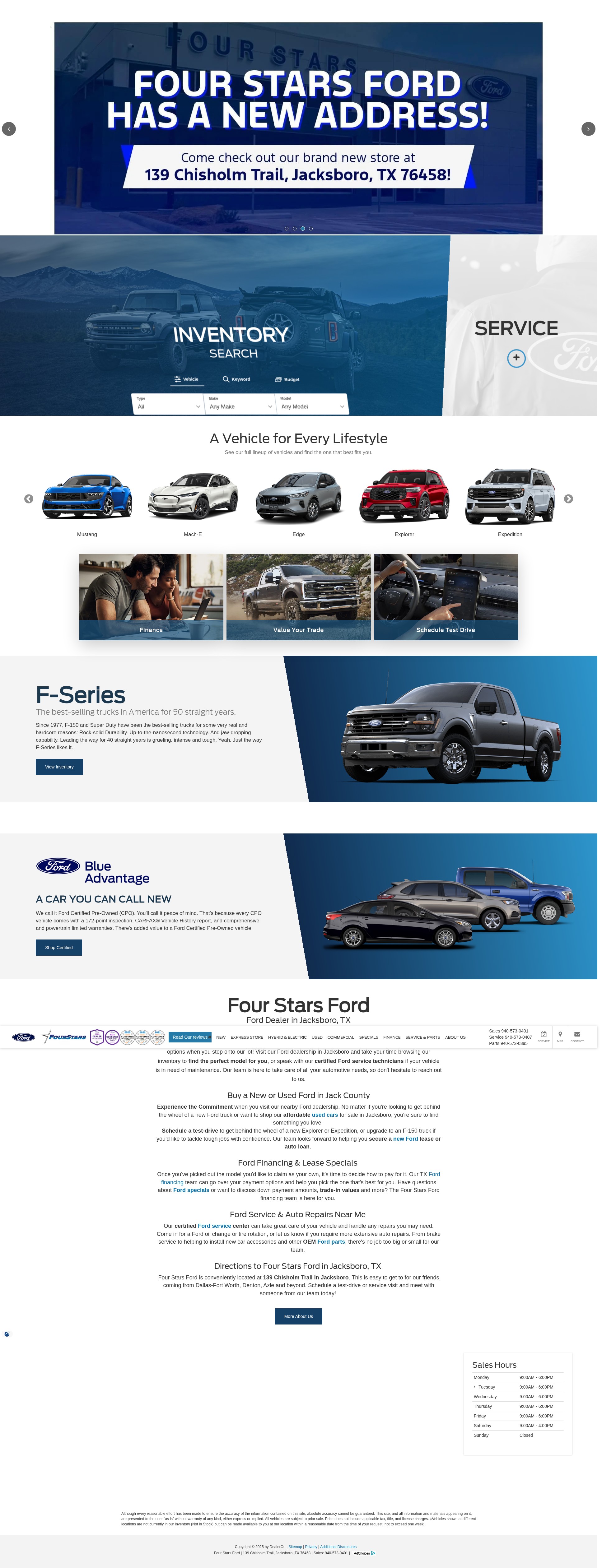 Screenshot of fourstarsford.com