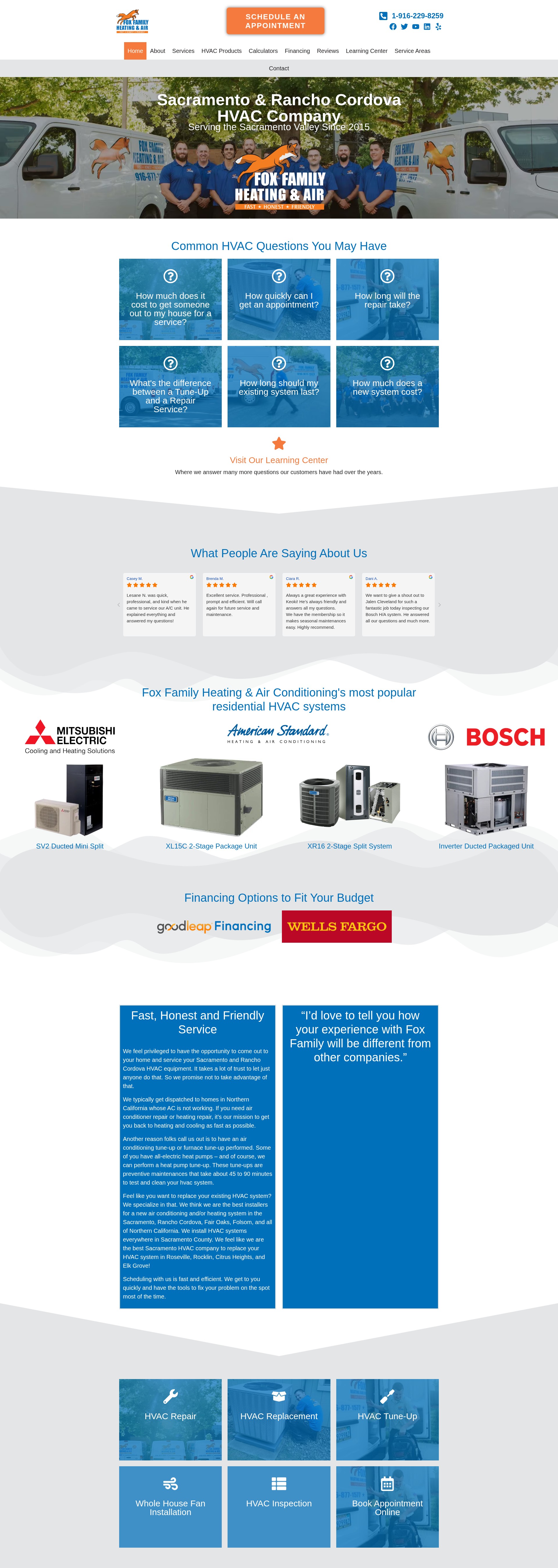 Screenshot of foxfamilyhvac.com