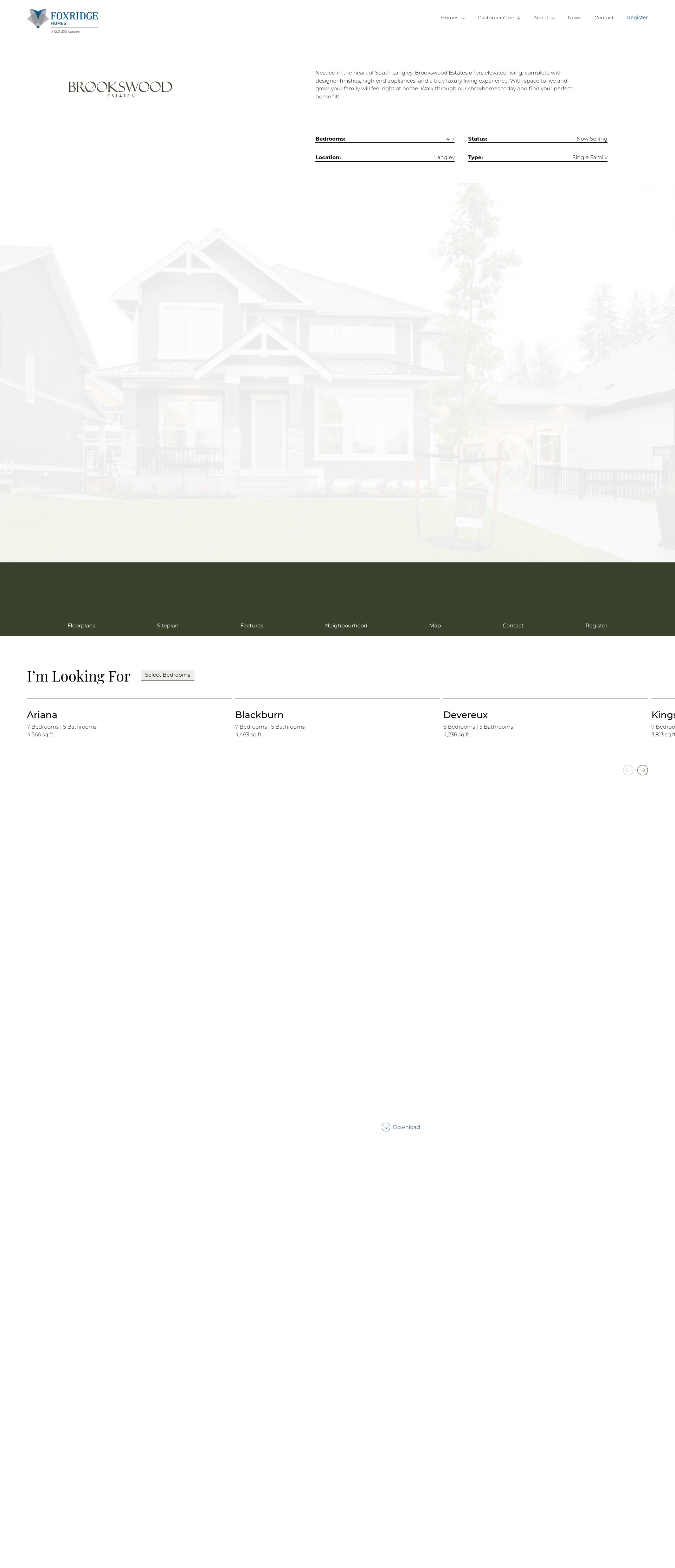 Screenshot of foxridgehomesbc.com