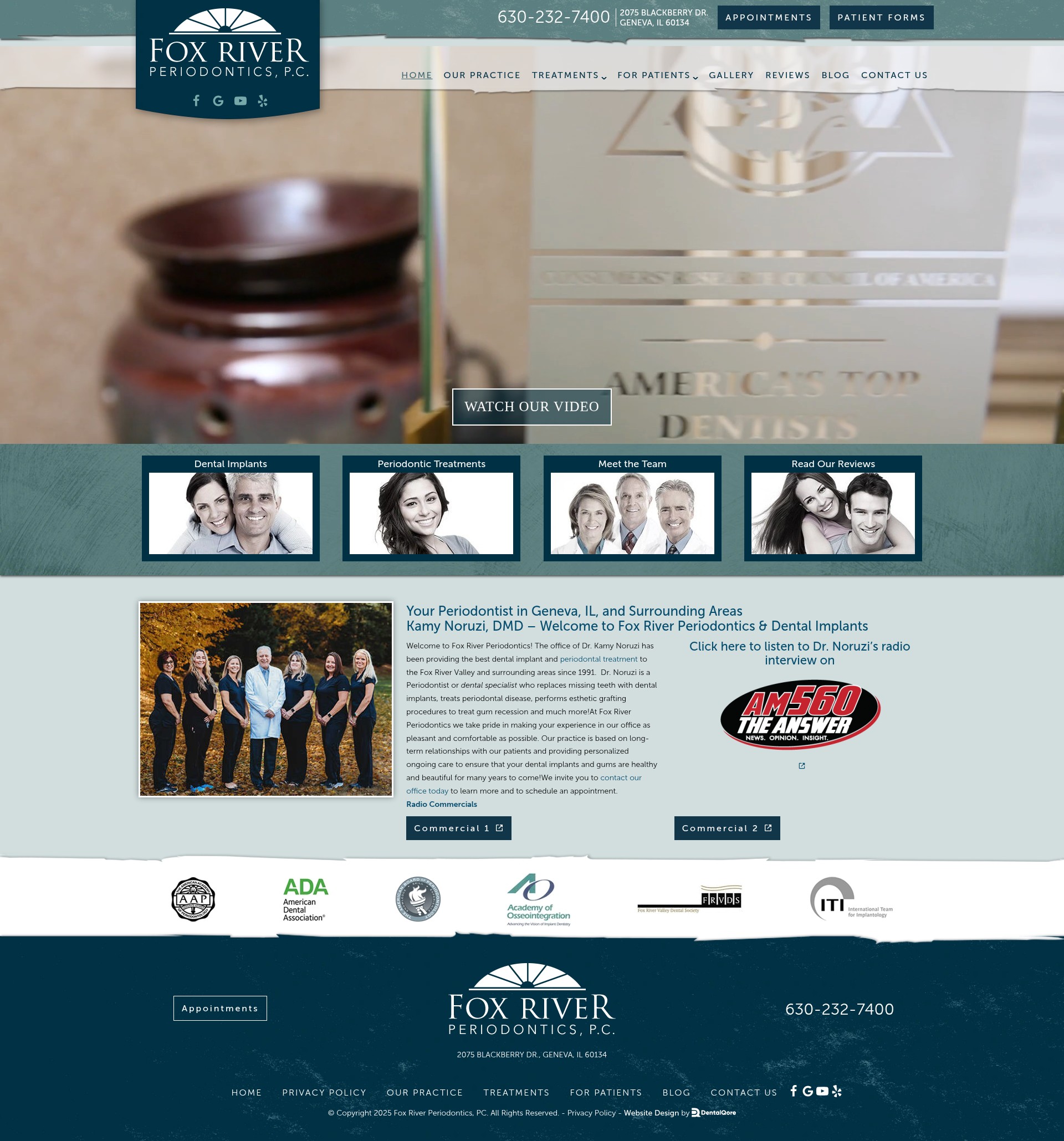 Screenshot of foxriverperiodontics.com