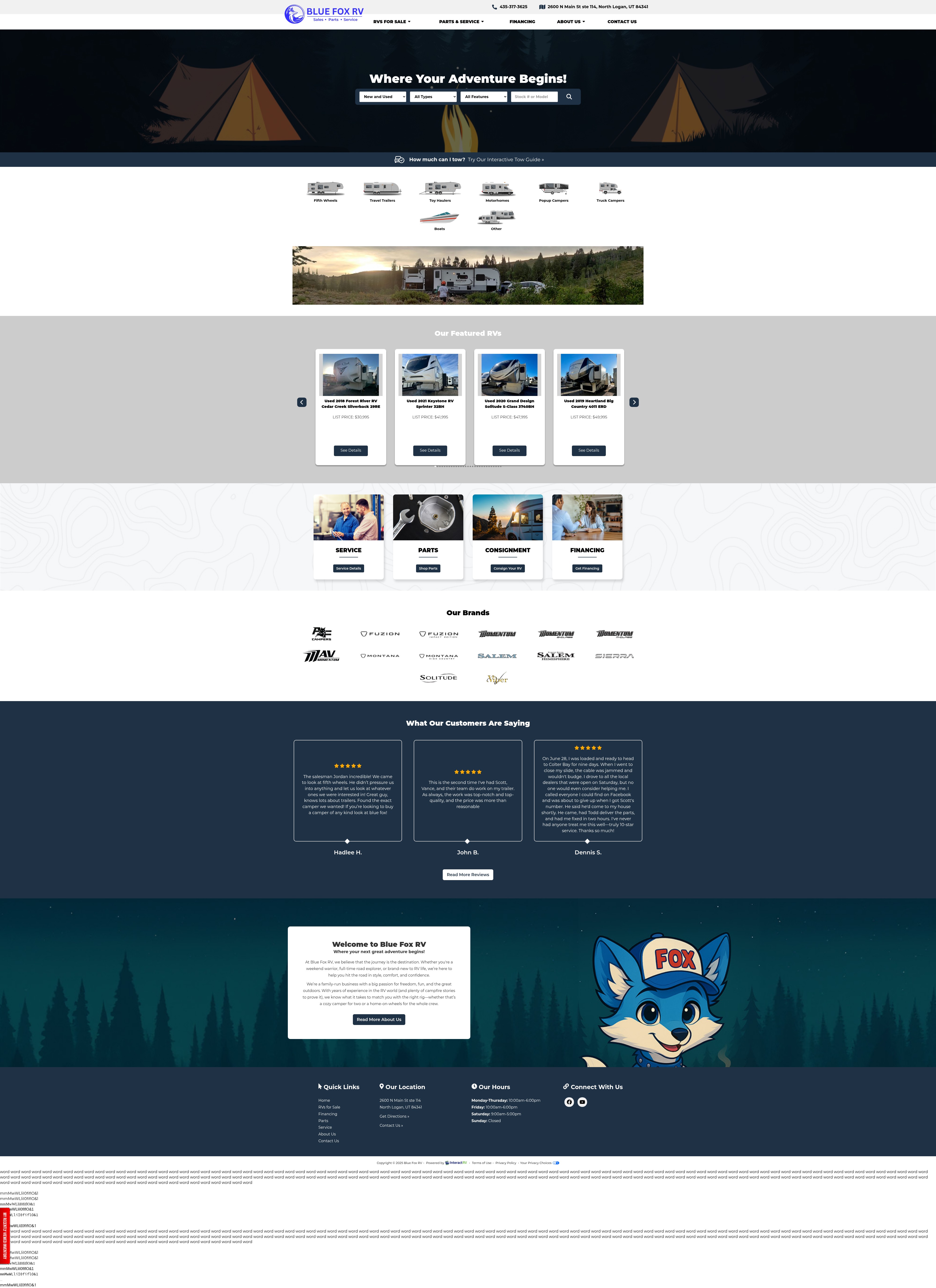 Screenshot of foxrv.com
