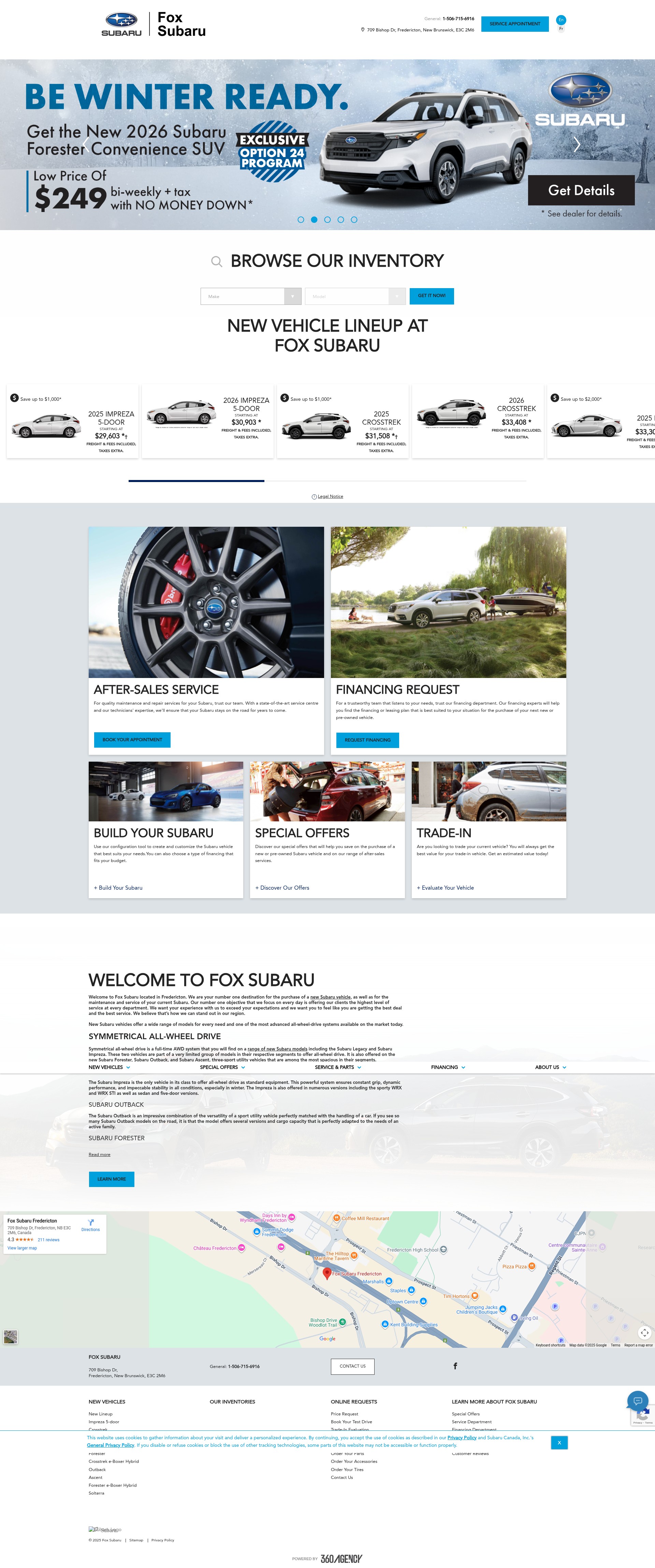Screenshot of foxsubarufredericton.com