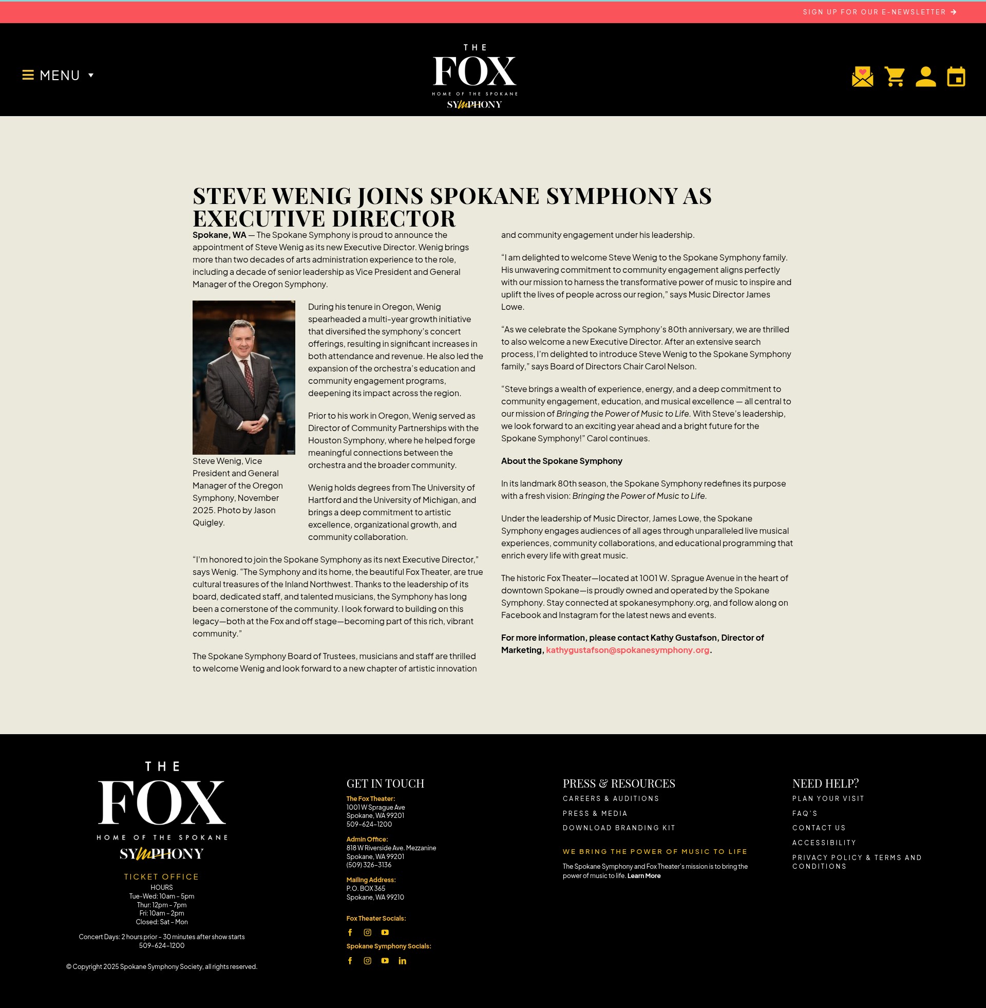 Screenshot of foxtheaterspokane.org
