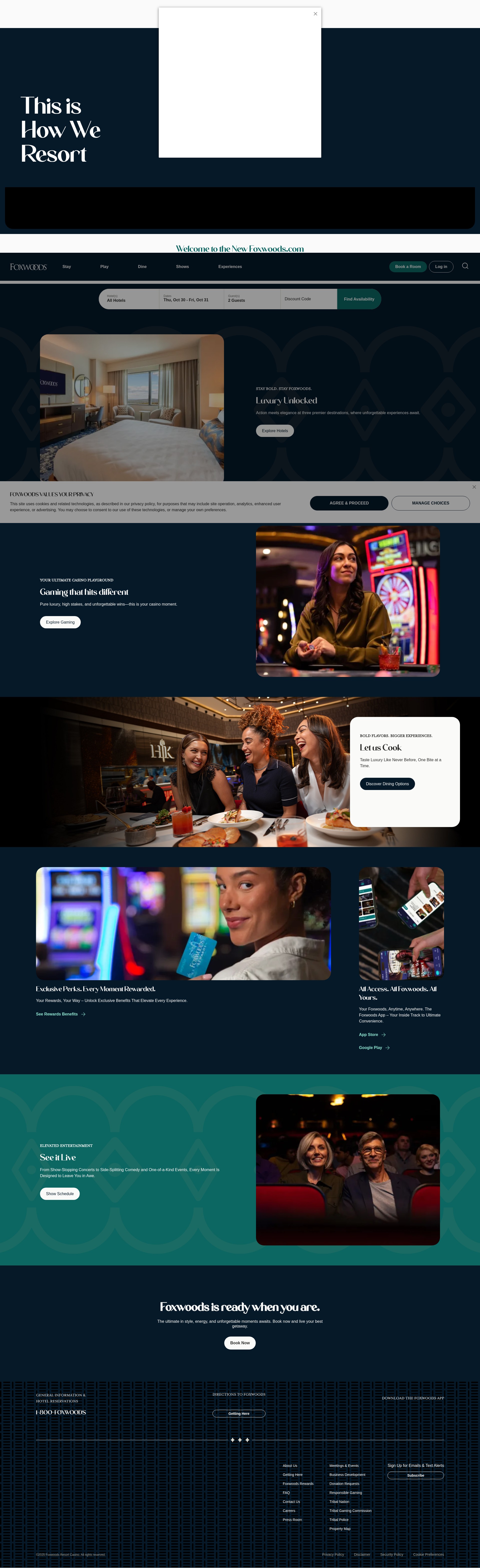 Screenshot of foxwoods.com