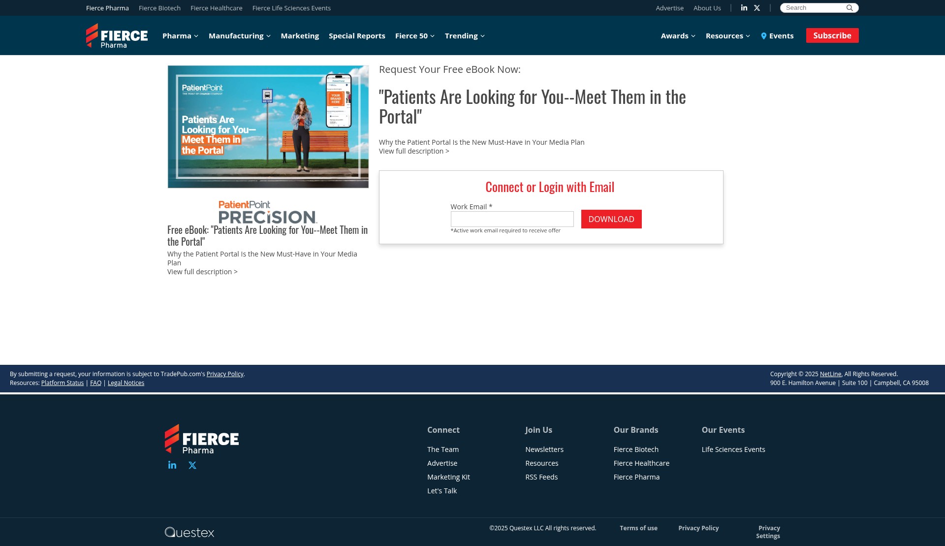 Screenshot of fp-resources.fiercepharma.com