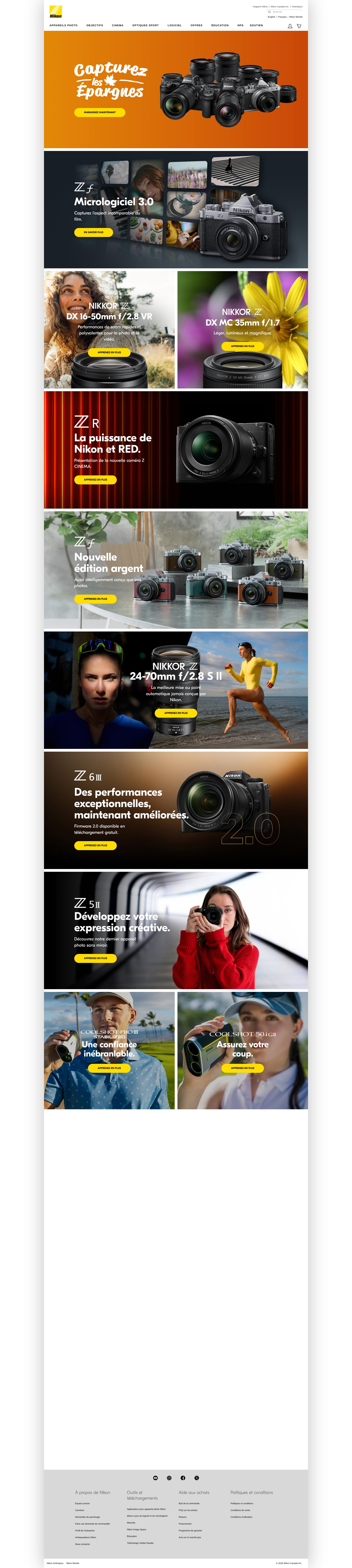 Screenshot of fr.nikon.ca