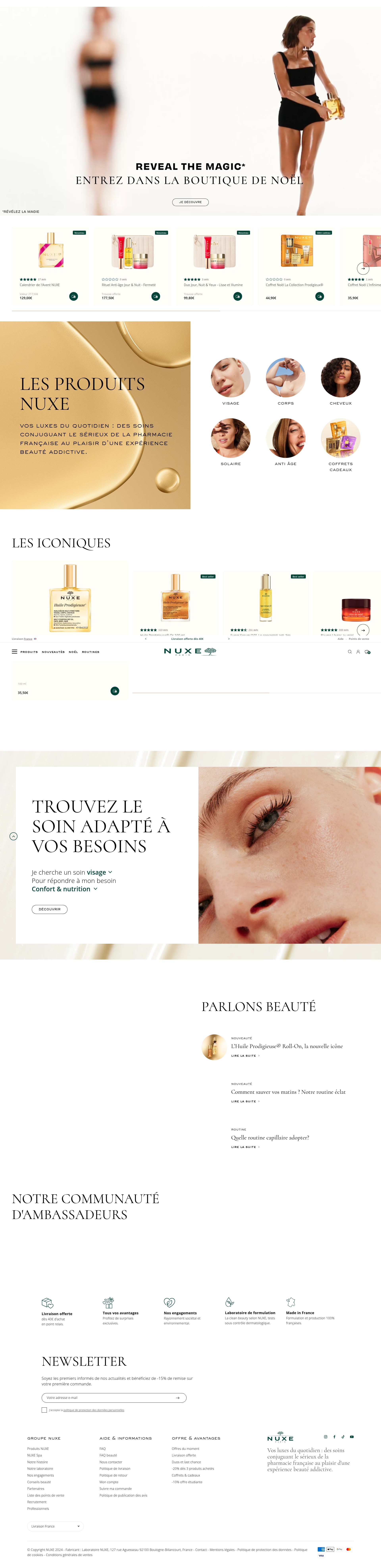 Screenshot of fr.nuxe.com