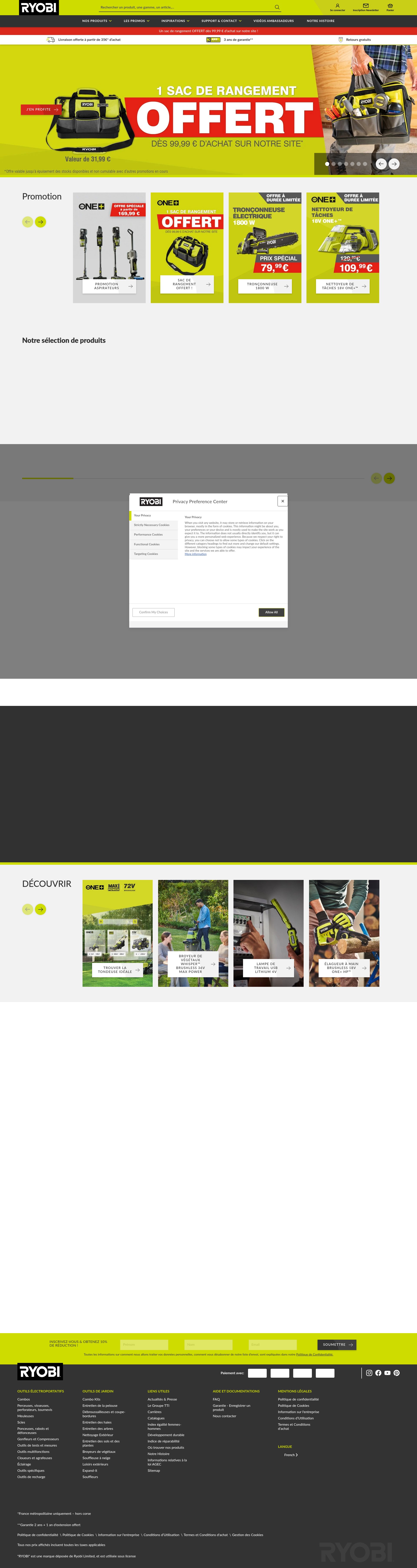 Screenshot of fr.ryobitools.eu