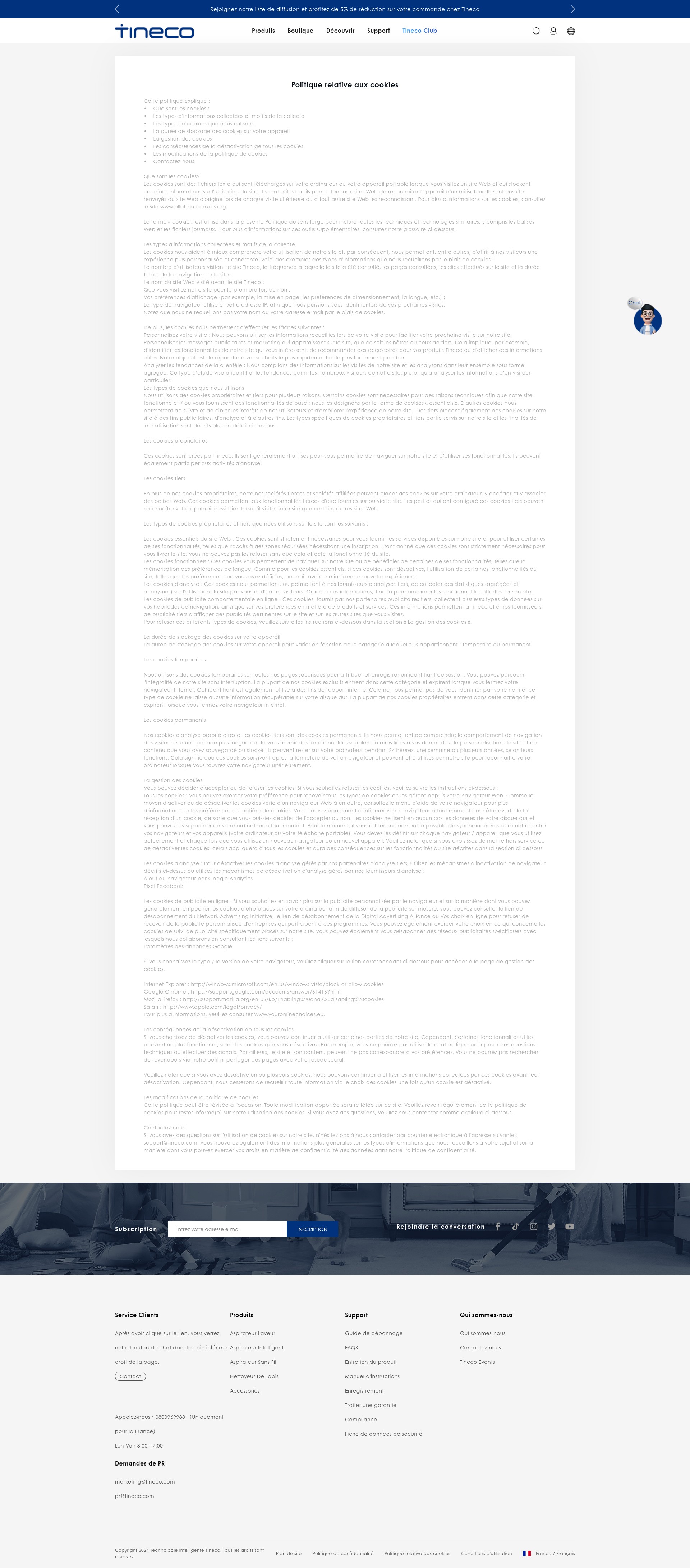 Screenshot of fr.tineco.com