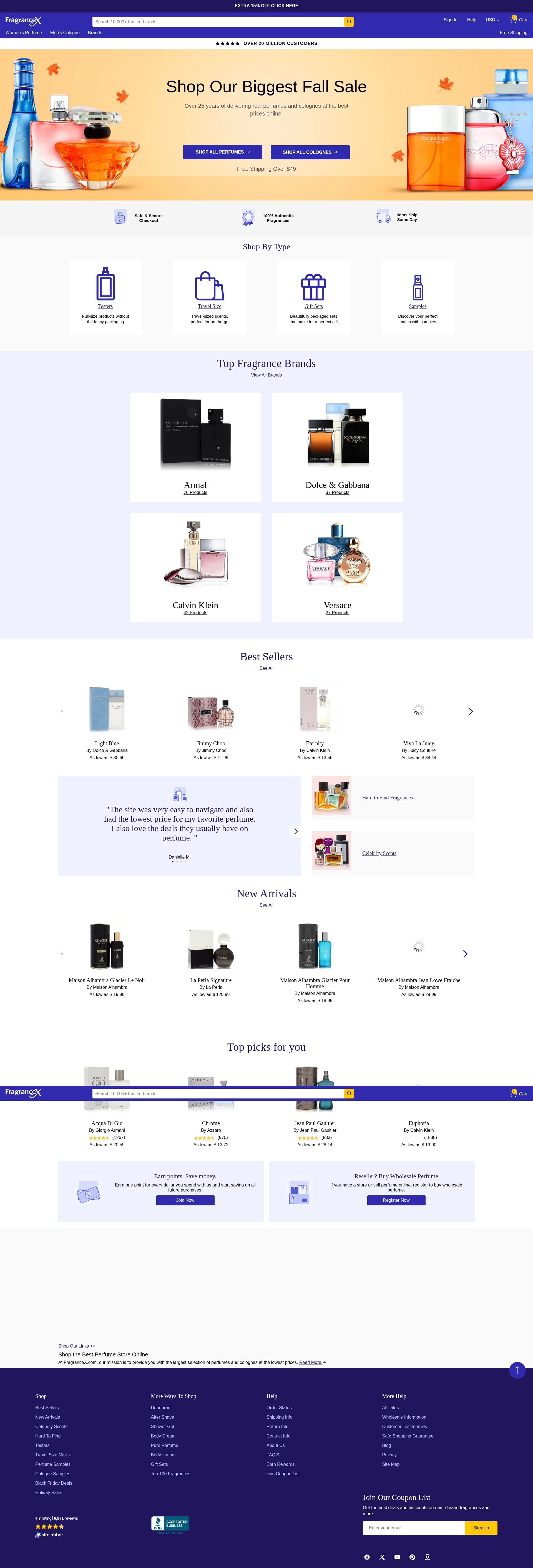 Screenshot of fragrancex.com