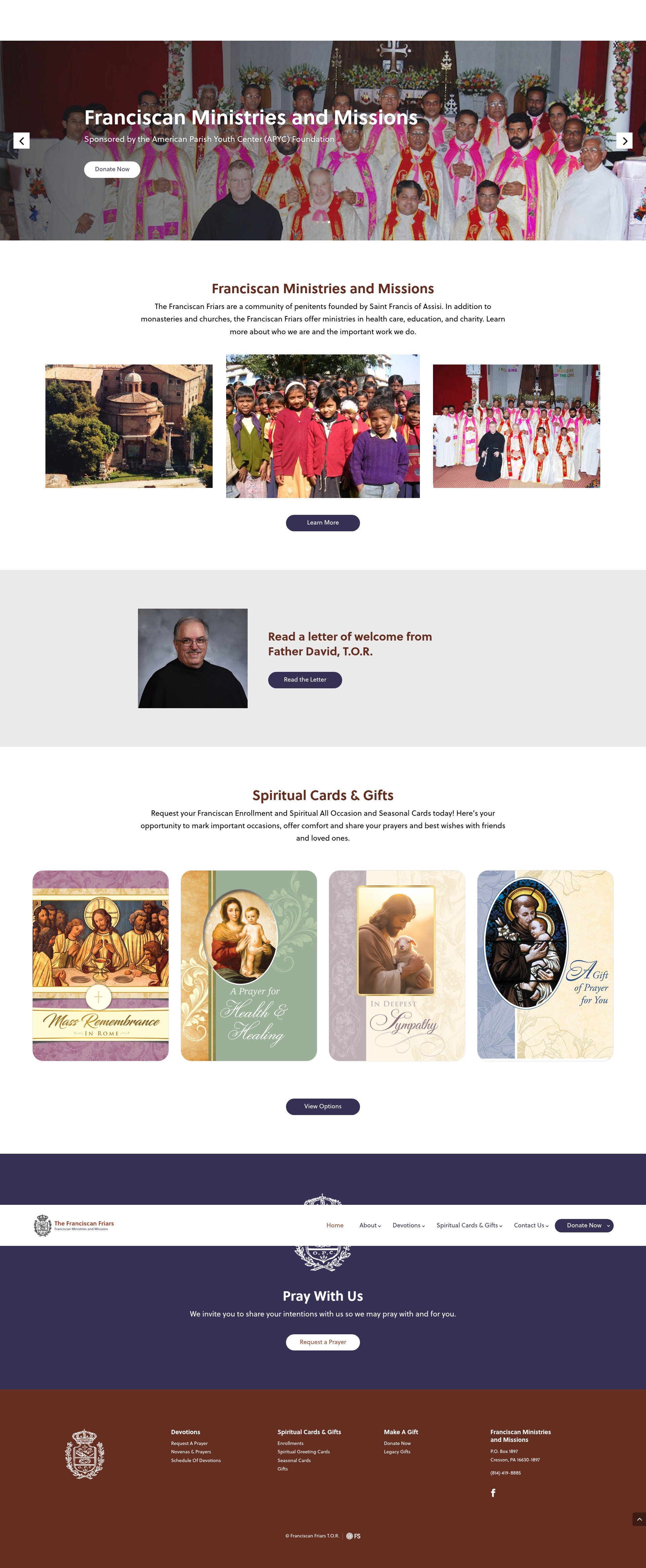 Screenshot of franciscanfriarscresson.org
