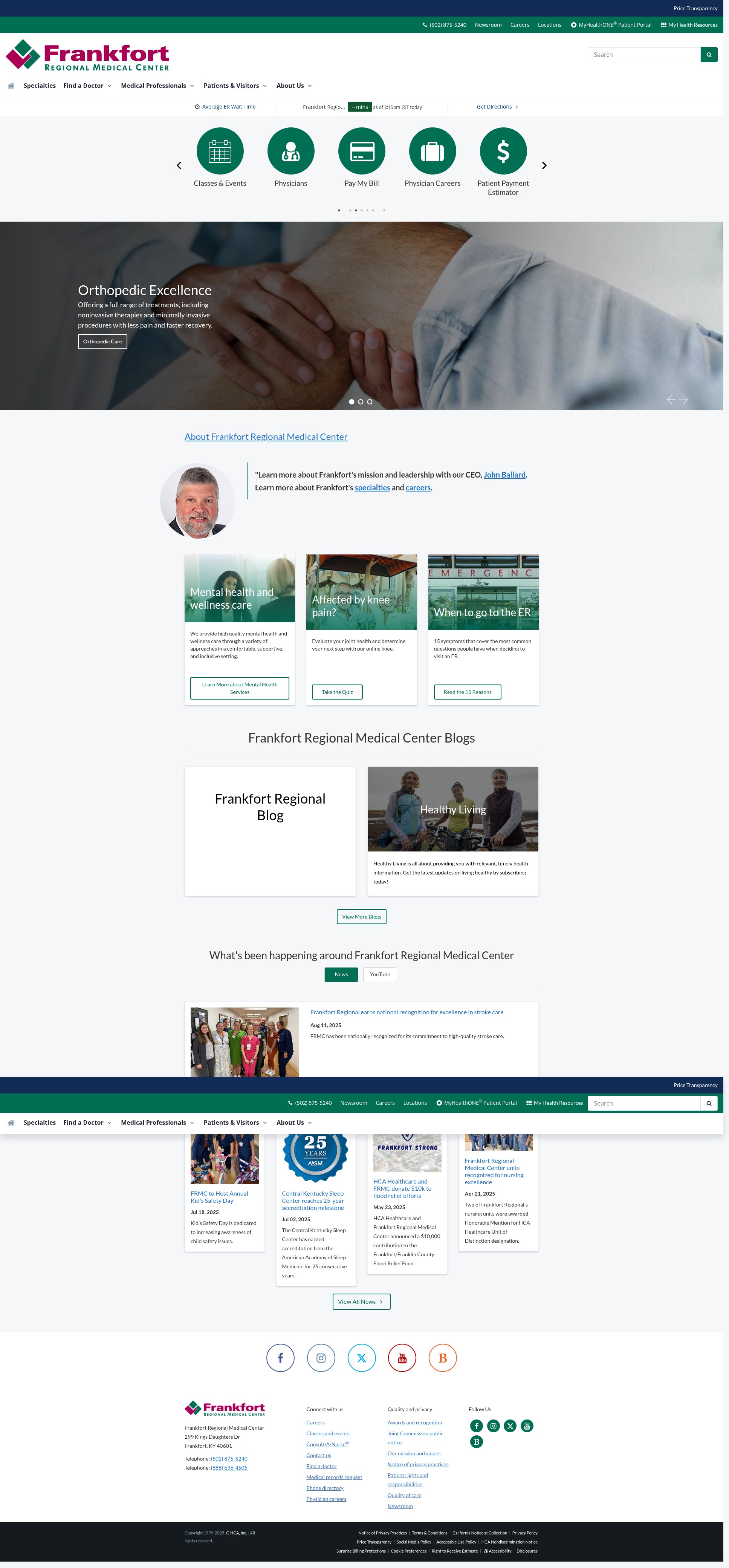 Screenshot of frankfortregional.com
