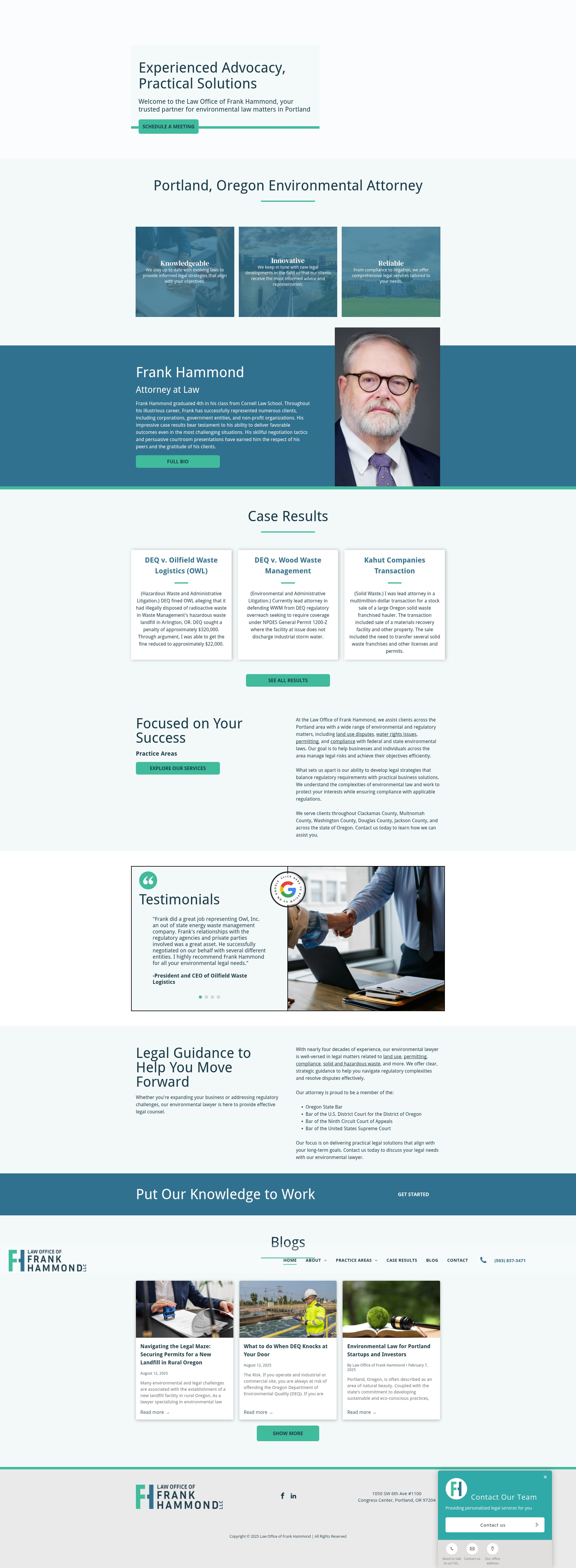 Screenshot of frankhammondlaw.com