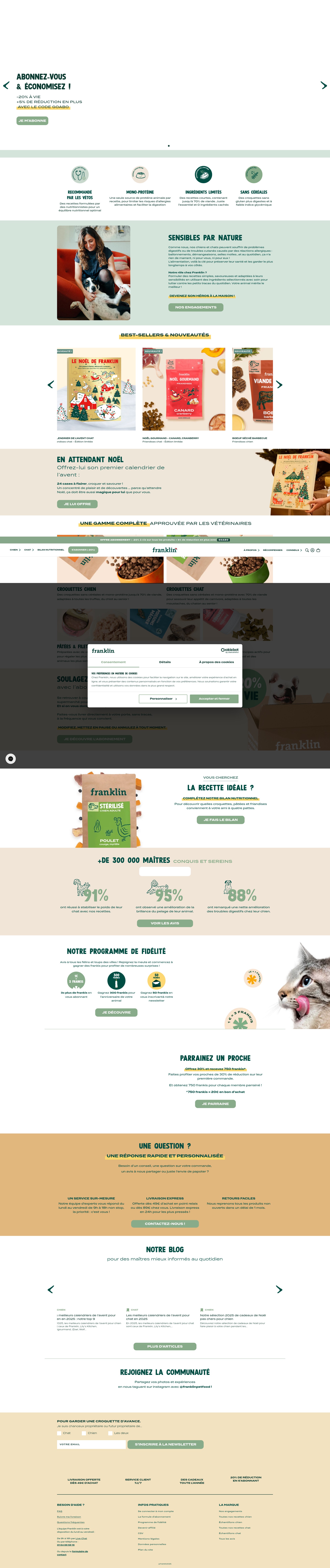 Screenshot of franklinpetfood.com