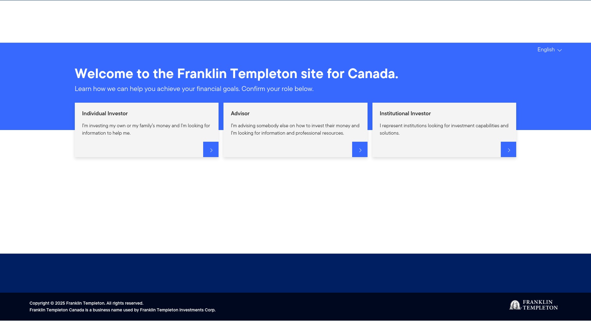 Screenshot of franklintempleton.ca