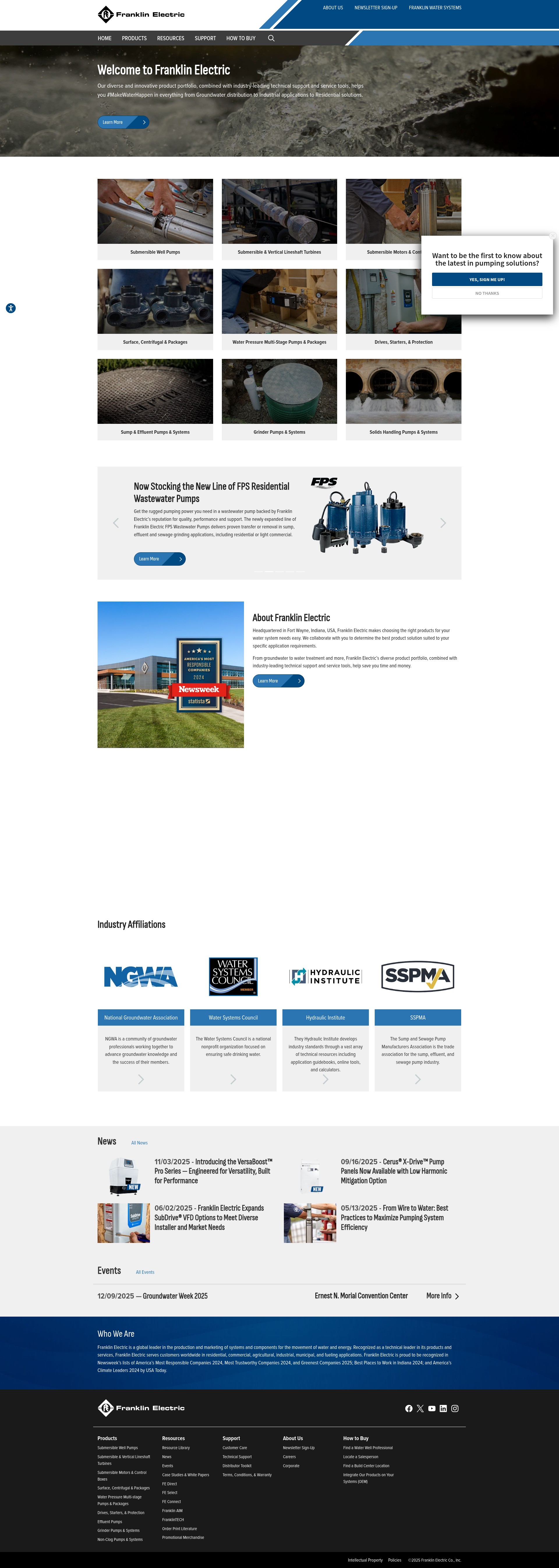 Screenshot of franklinwater.com