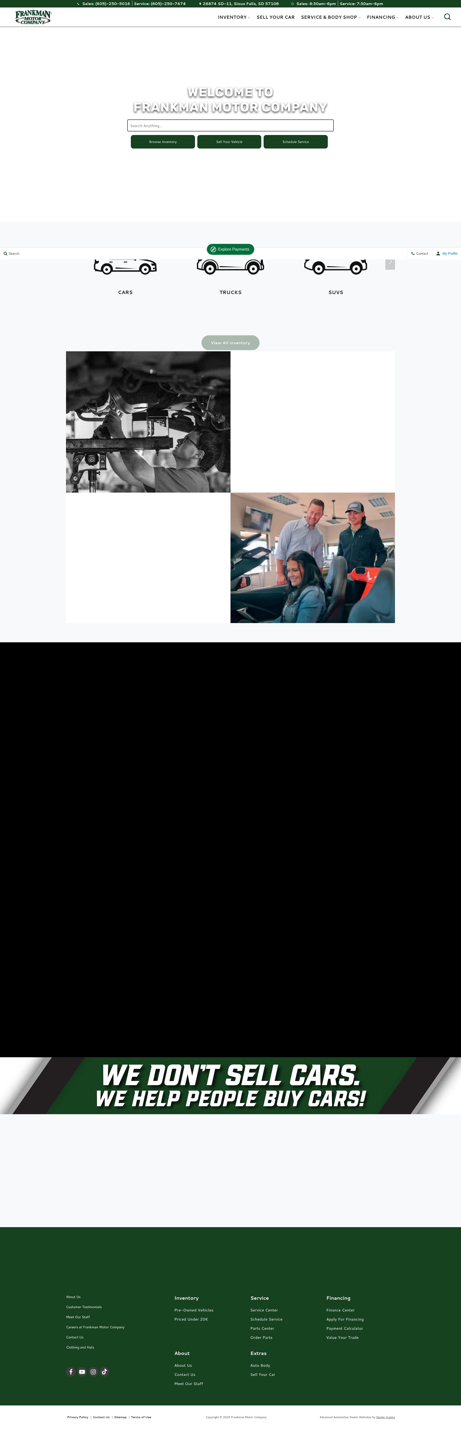 Screenshot of frankmanmotors.com