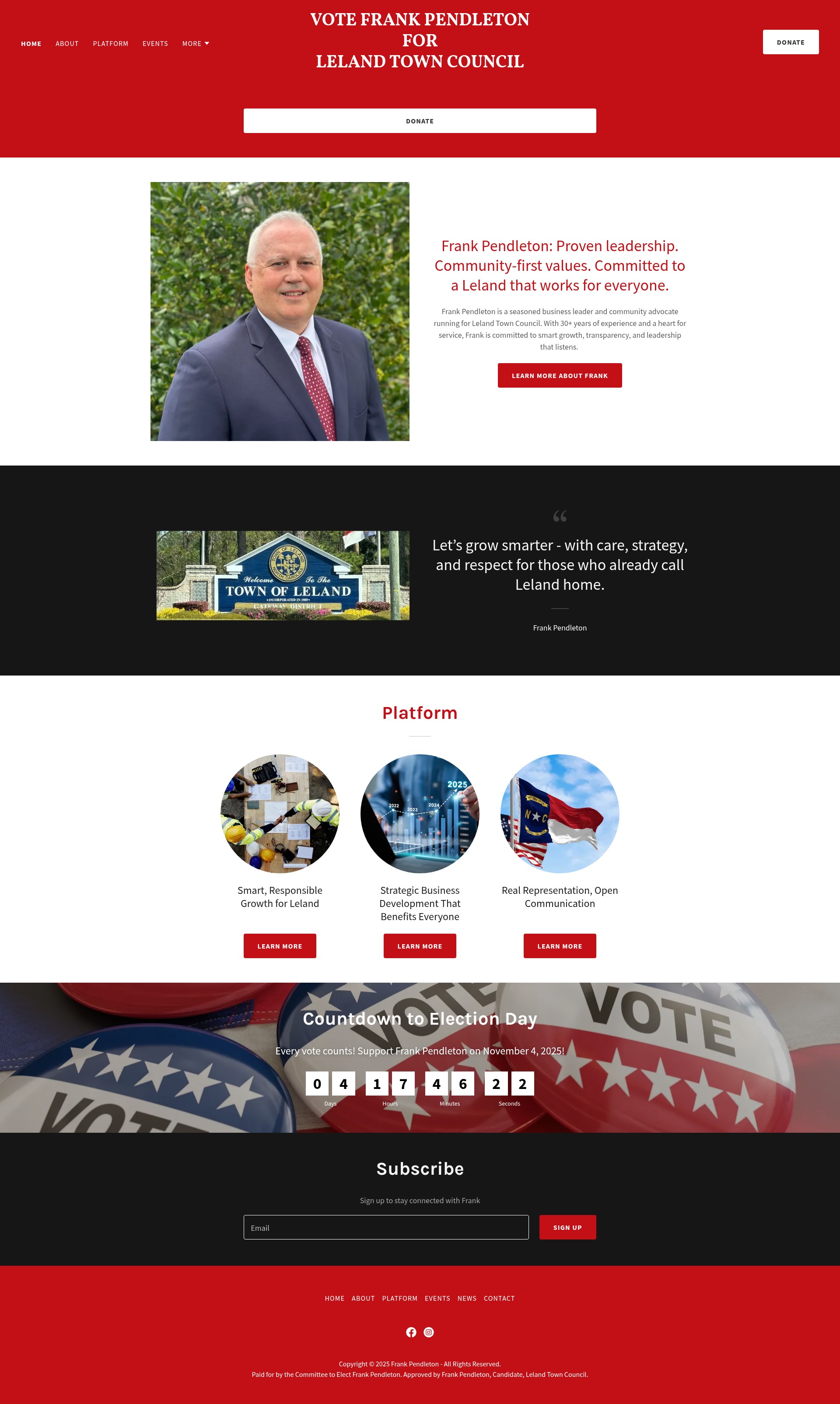 Screenshot of frankpendleton.com